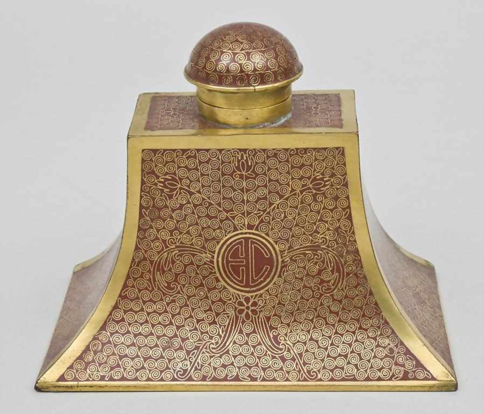 Tintenfass und Schale/Inkstand, China, Ende 19. Jh.rechteckiges, sich nach oben verjüngendes - Bild 2 aus 2