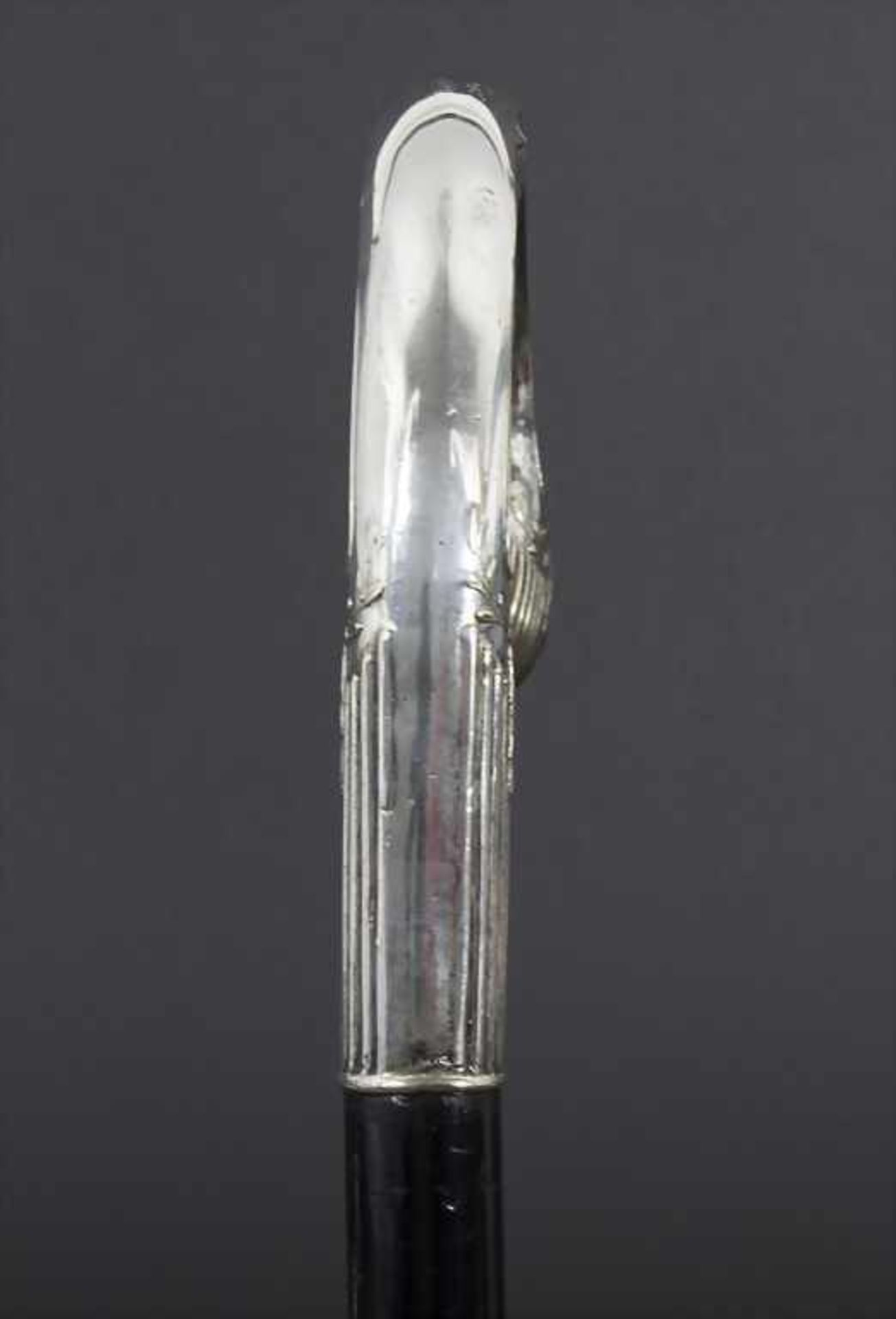 Gehstock mit Silbergriff / A cane with silver handle, um 1900Material: Messing, versilbert ( - Bild 4 aus 6