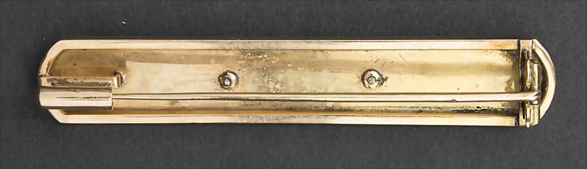 Empire Brosche / An Empire brooch, um 1820Material: Gelbgold / Rotgold 750/000 18 Kt, mit Perlen, - Bild 2 aus 2