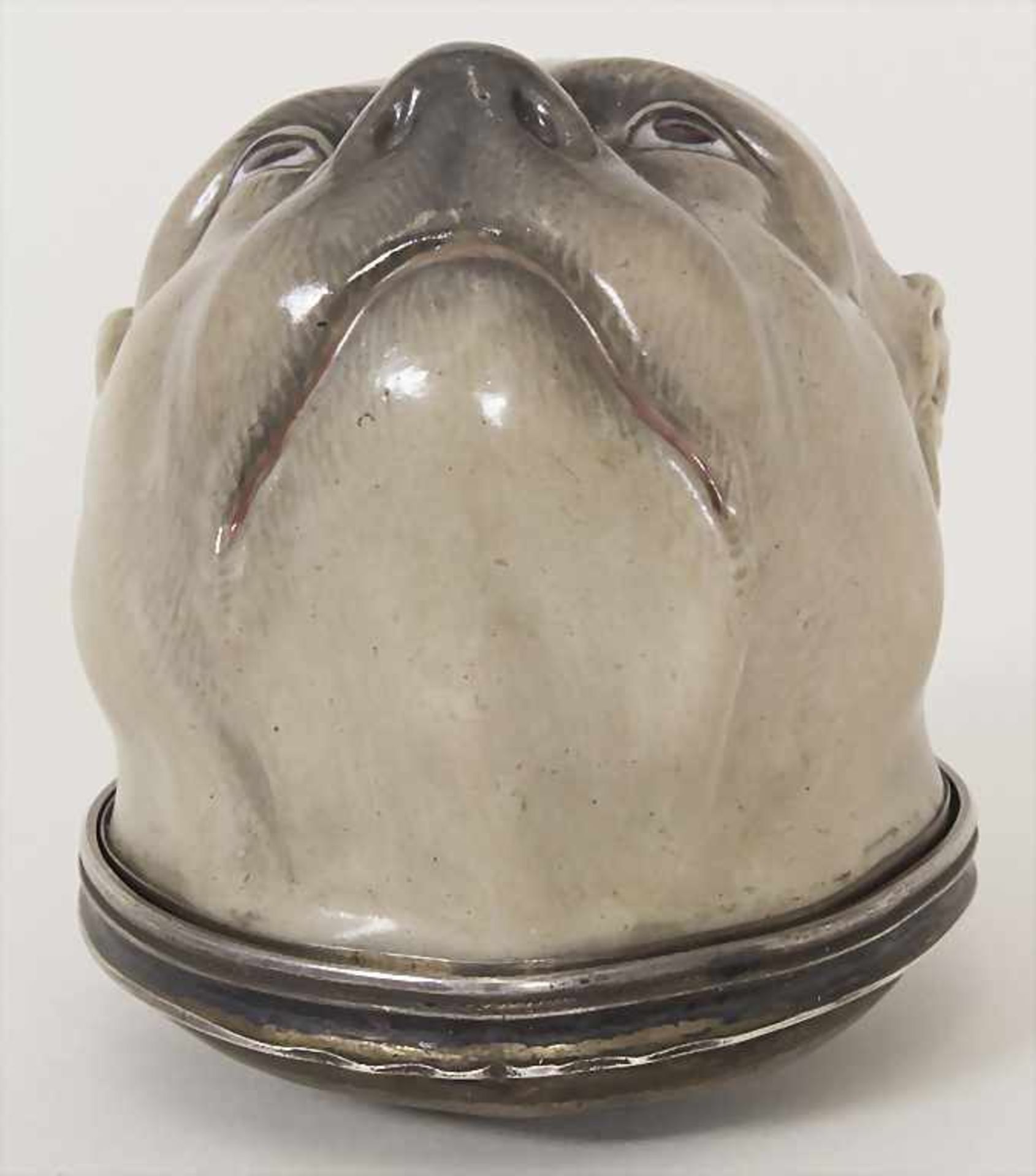 Tabatiere 'Mopskopf' / A snuff-box in the form of a pug's head, Meissen, um 1750Material: Porzellan, - Image 9 of 11