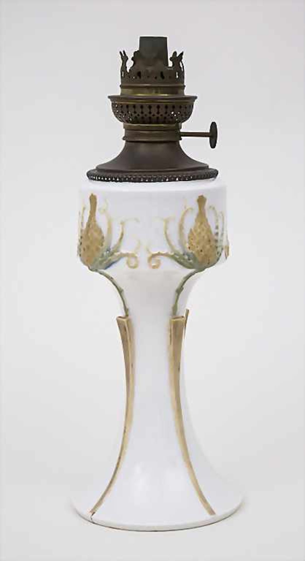 Jugendstil Petroleum Lampe 'Ciboire' (Distel) / An Art Nouveau Oil Lamp, Sèvres, 1904Material: