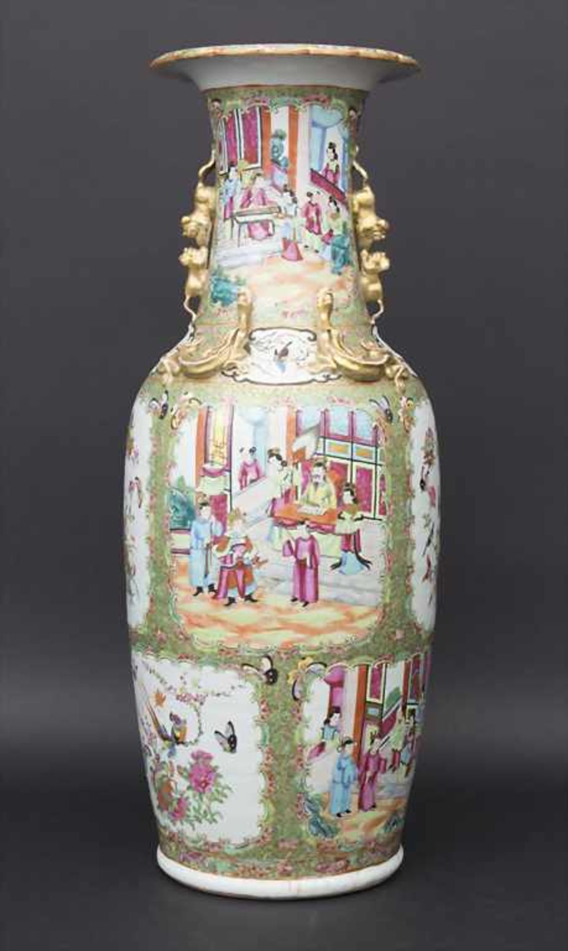 Porzellan Ziervase,'Famille Rose', China, 19. Jh.Material: Porzellan, polychrome Emailmalerei, - Bild 8 aus 15