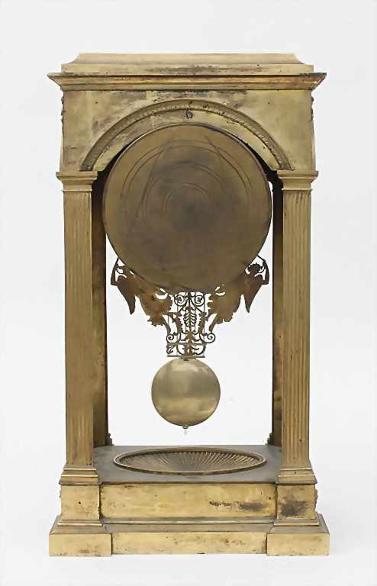 Pendule, Époque Restauration, Deschamps, Paris, 1. Hälfte 19. Jh.Portaluhr, allegorische Darstellung - Image 4 of 5