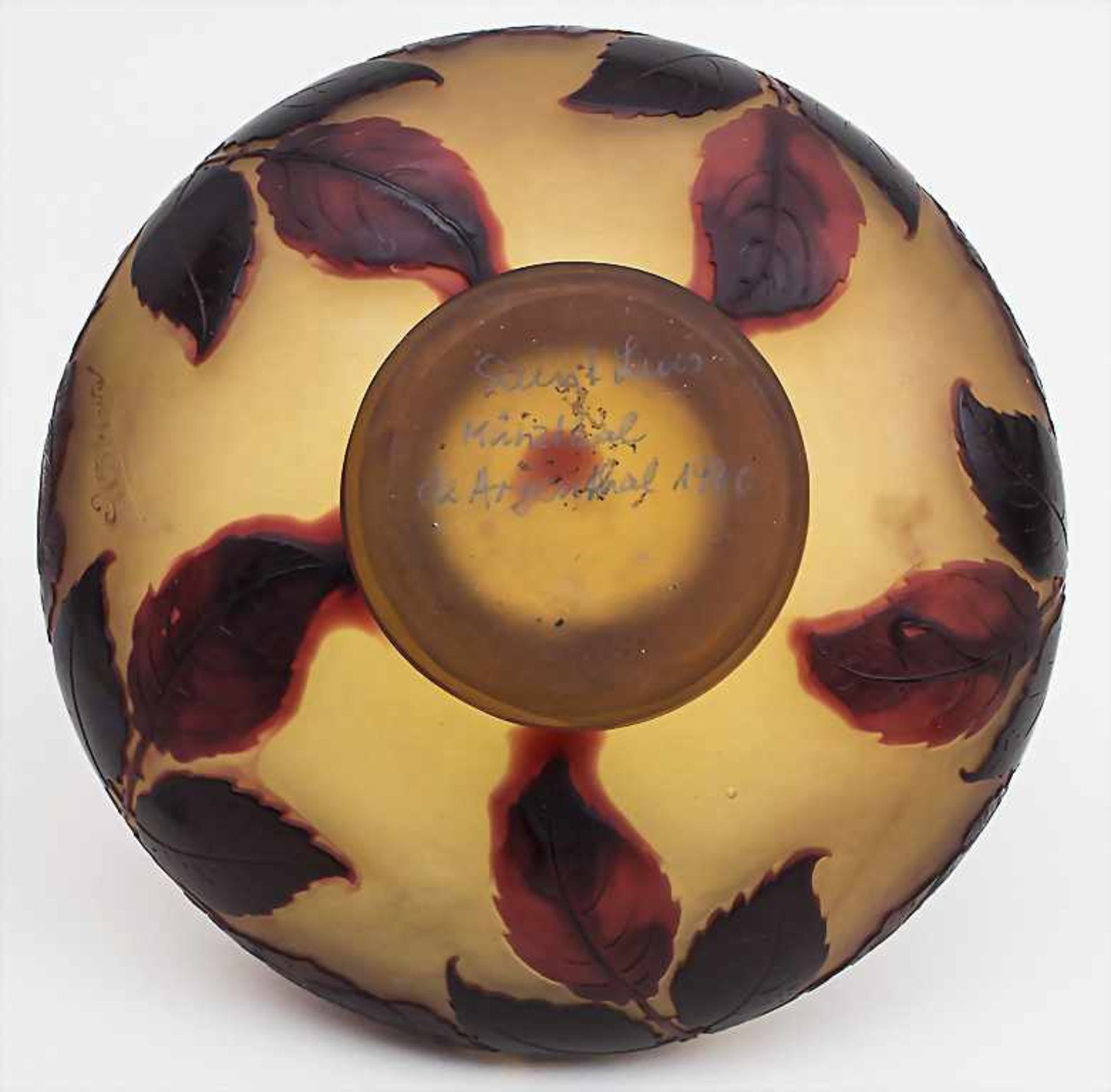 Schale mit Rosen / A Bowl With Roses, D'Argental, Ecole de Nancy, ca. 1920Material: farbloses Glas - Image 3 of 3