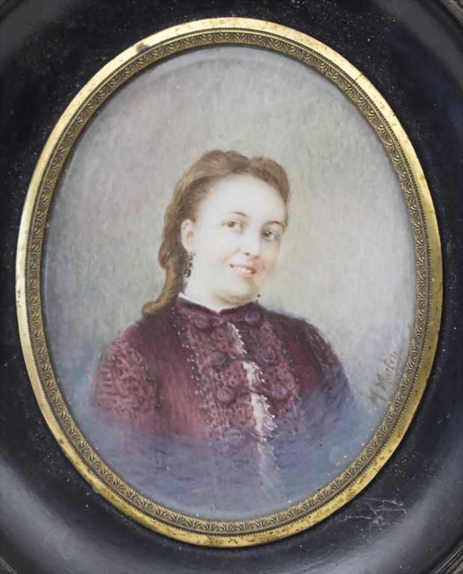 Miniatur Porträt der Dichterin Pauline Ponsonnard / A miniature portrait of poet Pauline Ponsonnard,