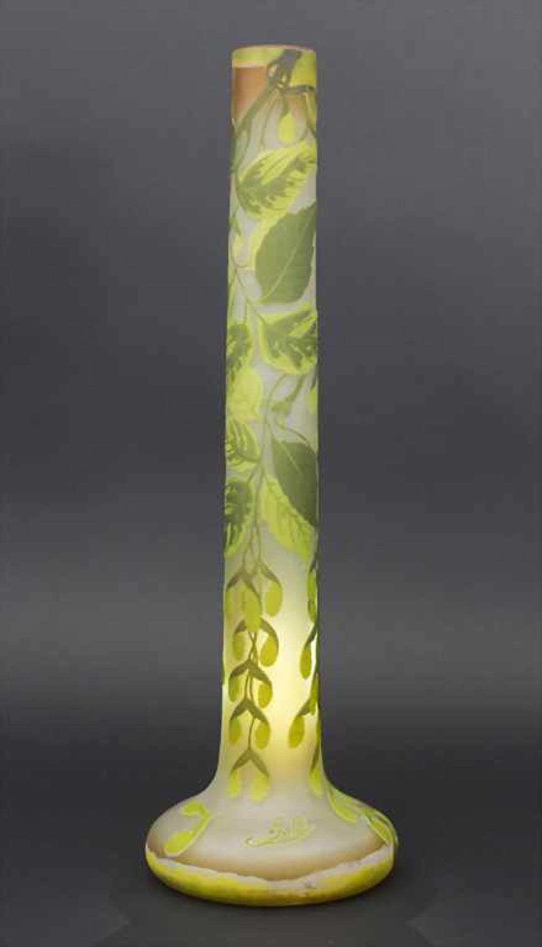 Große Jugendstil Vase mit Ahorn / A large Art Nouveau vase with maple and fruits, Emile Gallé, - Bild 2 aus 8