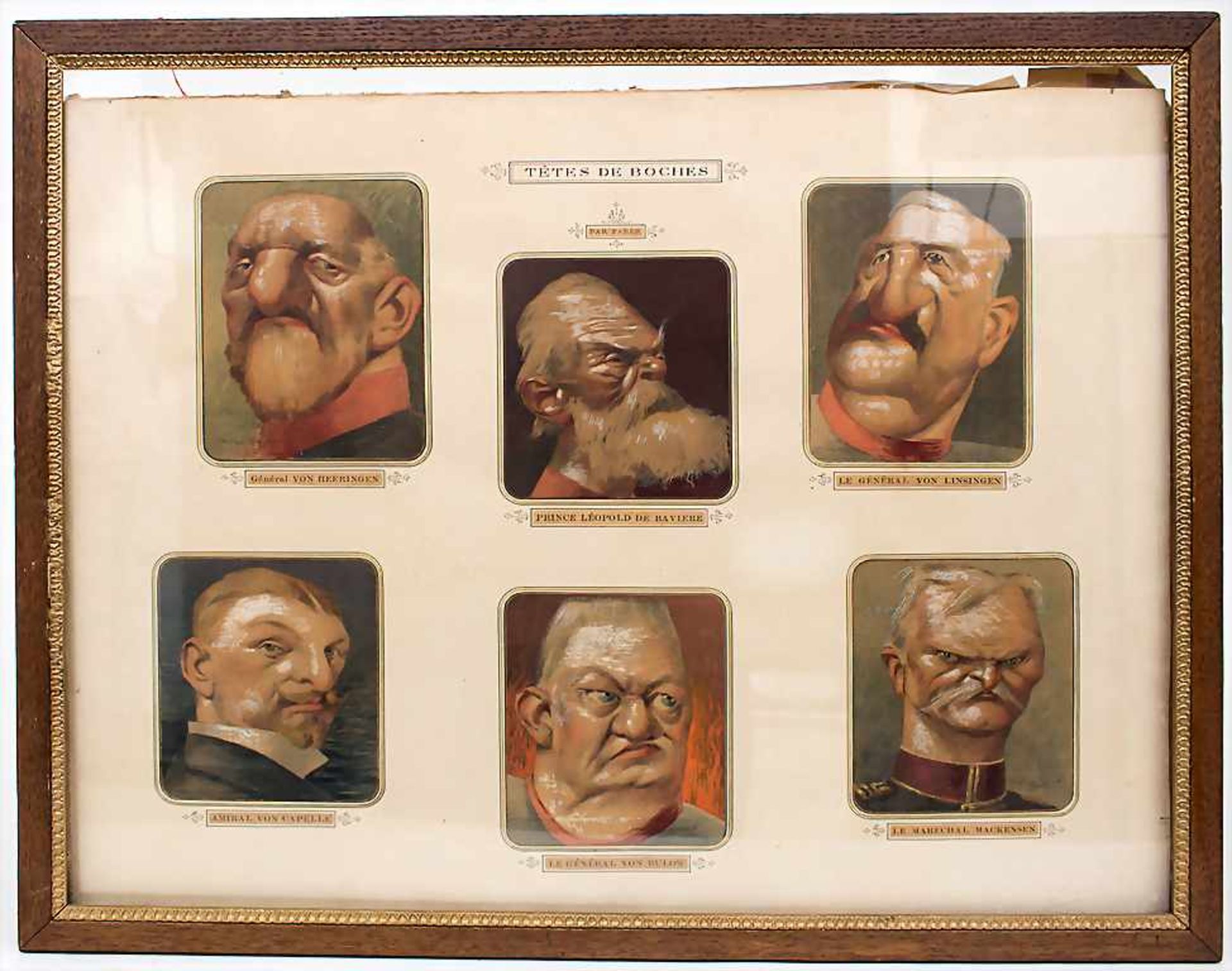 E. Porcherot (19. Jh.), 2 Bilder 'La guerre en caricatures' und 'Têtes de boches'Technik: Mezzotinto - Bild 7 aus 9