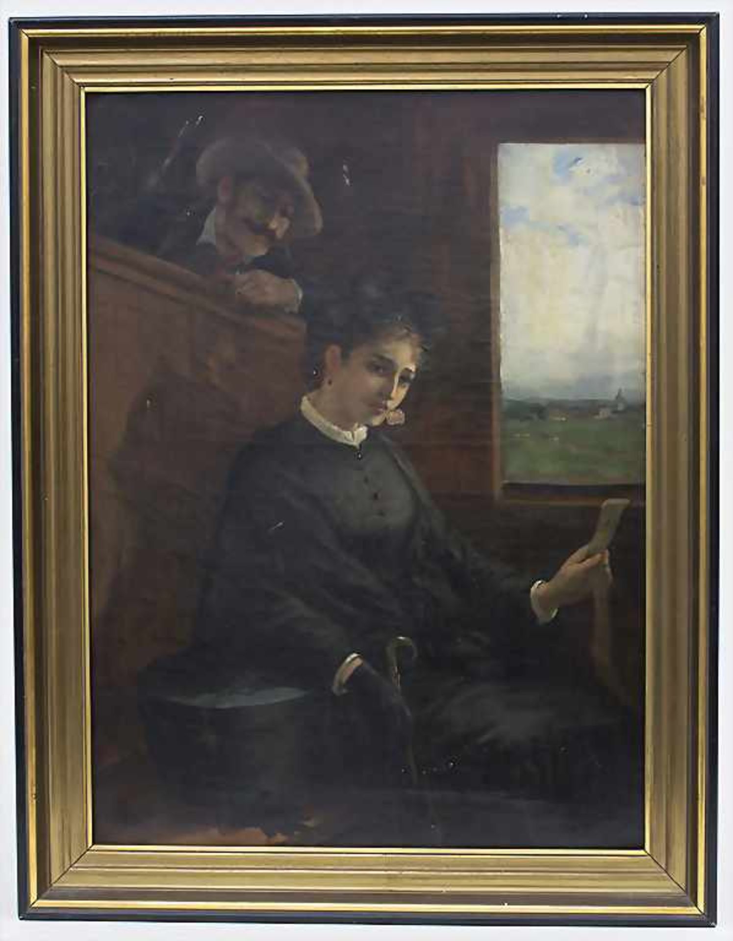 Joseph Emmanuel van den Bussche (1837-1908), 'Junge Dame im Zugabteil' / 'A young lady in a cabin' - Bild 3 aus 5