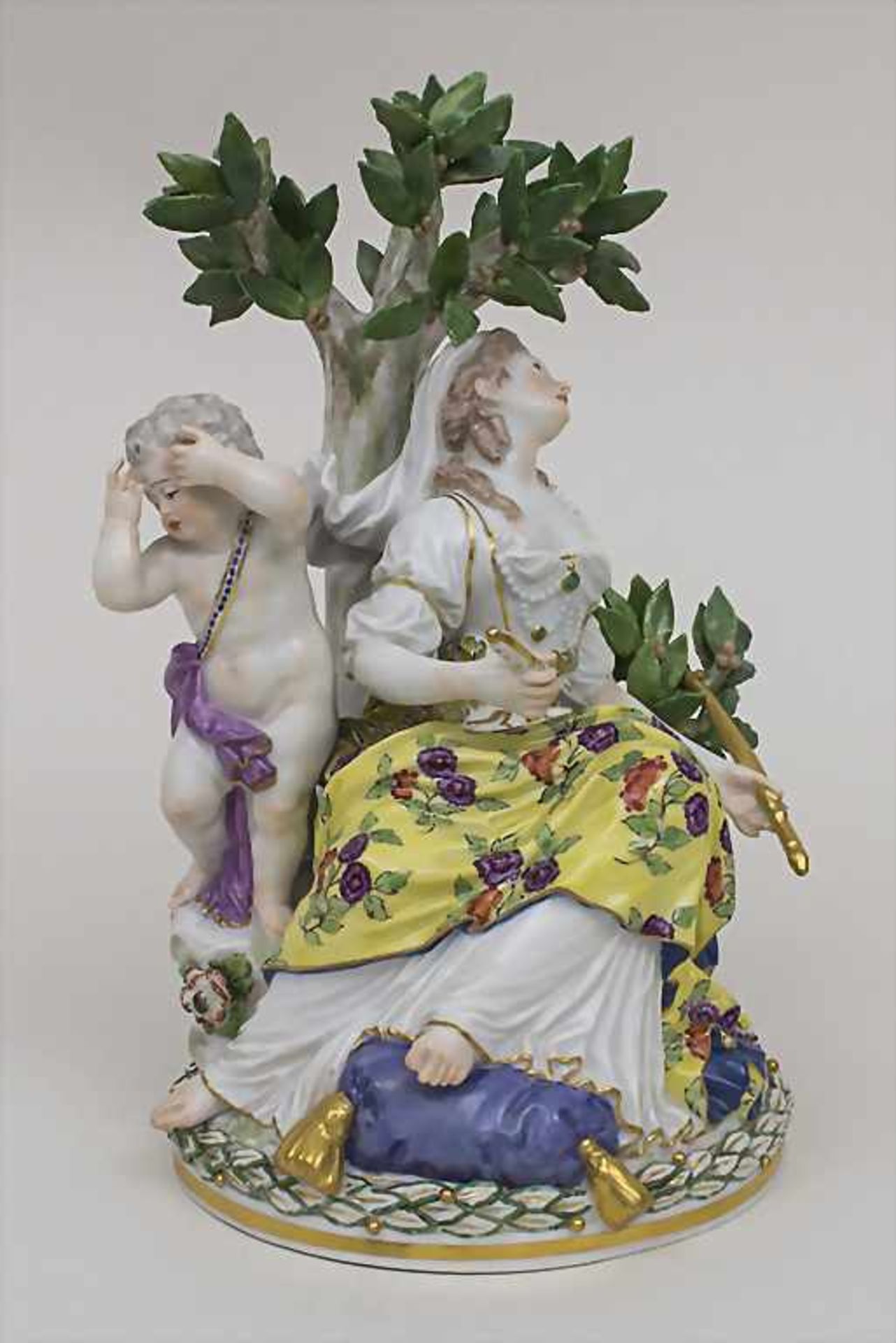 Figurengruppe 'Melpomene mit Putto' / A figural group 'Melpomene with cupid', Meissen, 19. Jh.