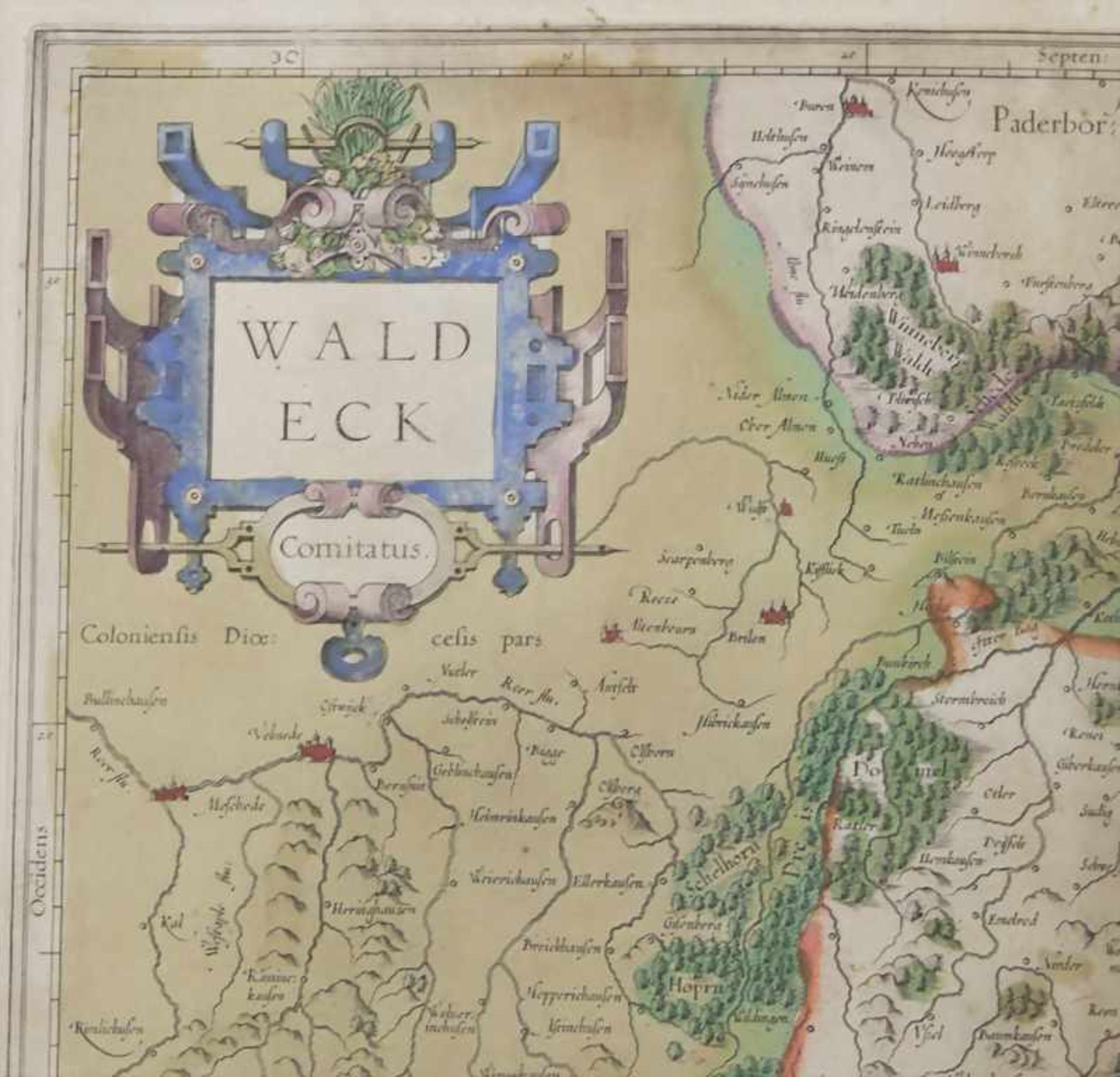 Gerhard Mercator (1512-1594), Historische Karte 'Waldeck' / A historic map of 'Waldeck'Titel: - Bild 2 aus 2