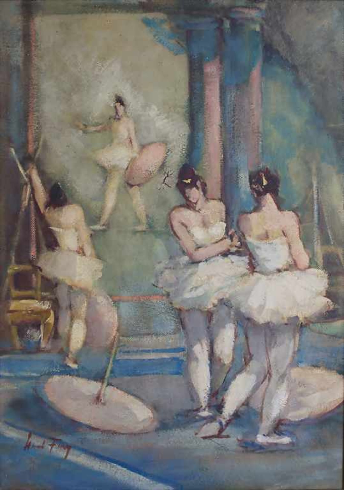 Hanns Fay (1888-1957), 'Balletttänzerinnen' / 'Ballet dancers'Technik: Öl auf Hartfaserplatte,