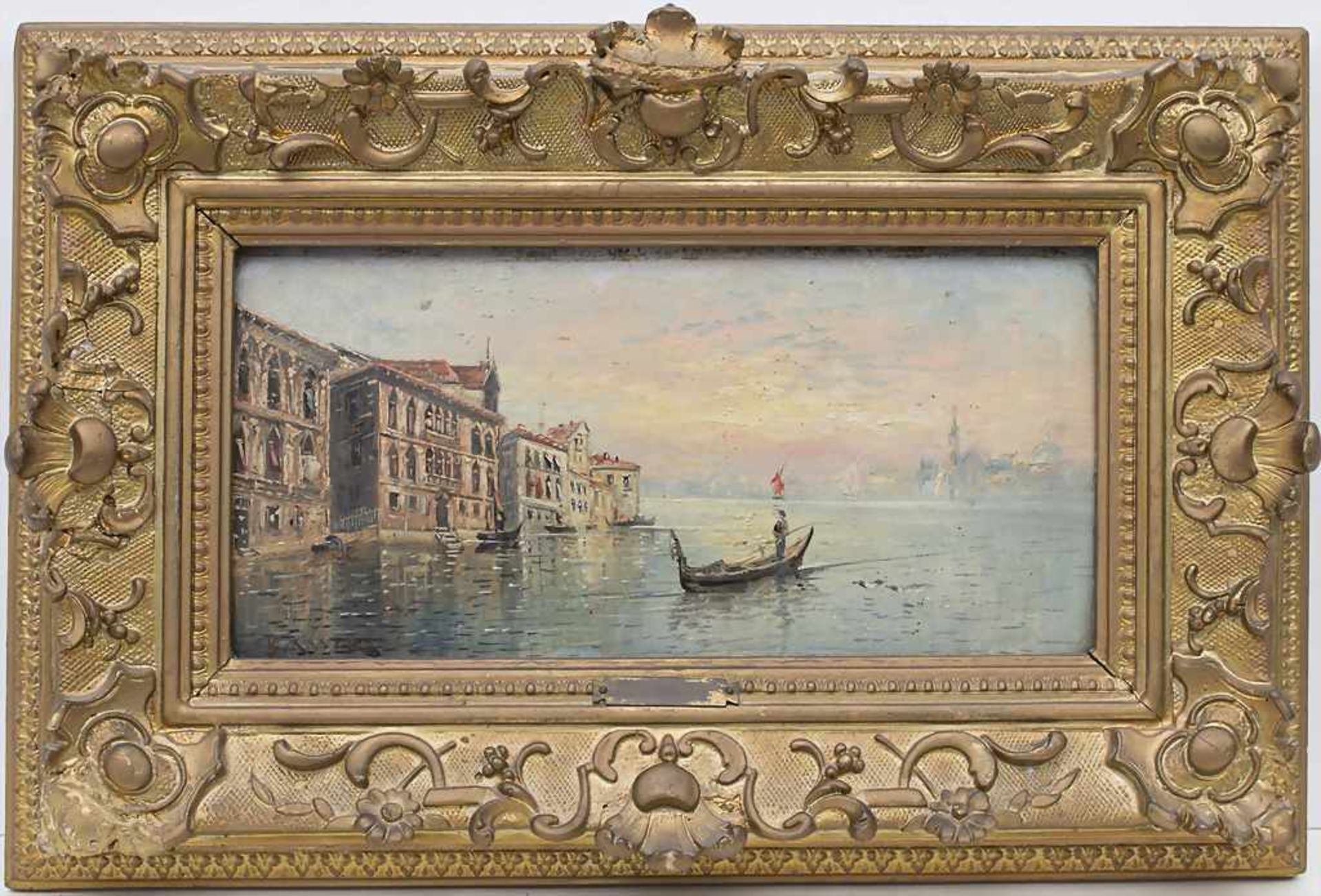 K. Mayer (19. Jh.), 'Venedig-Canale Grande' / 'Venice-canale Grande'Technik: Öl auf Holz, gerahmt, - Image 2 of 5