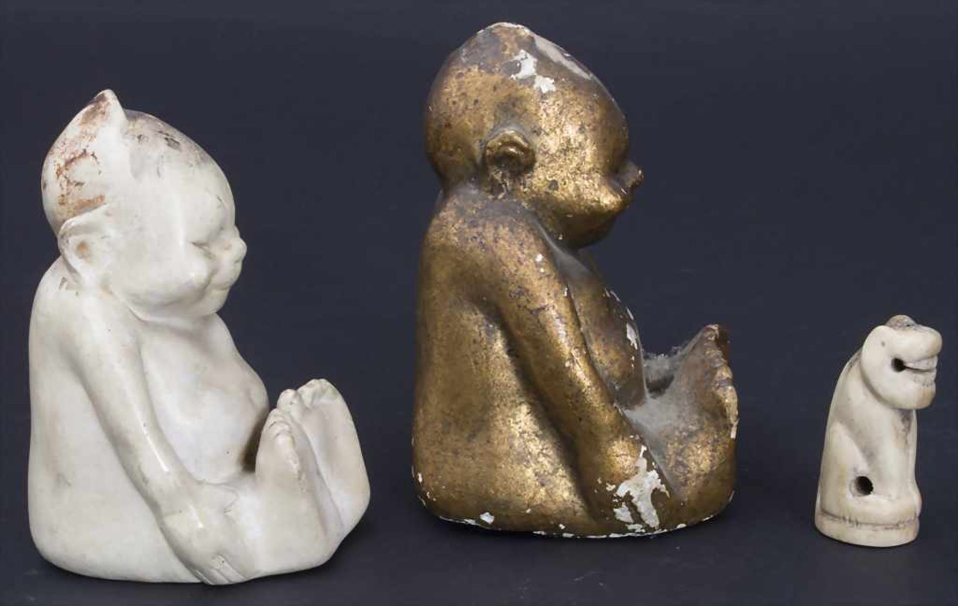 Konvolut 3 Keramikfiguren / A set of 3 ceramic figures, wohl China, um 1900Material: Keramik, - Image 2 of 5