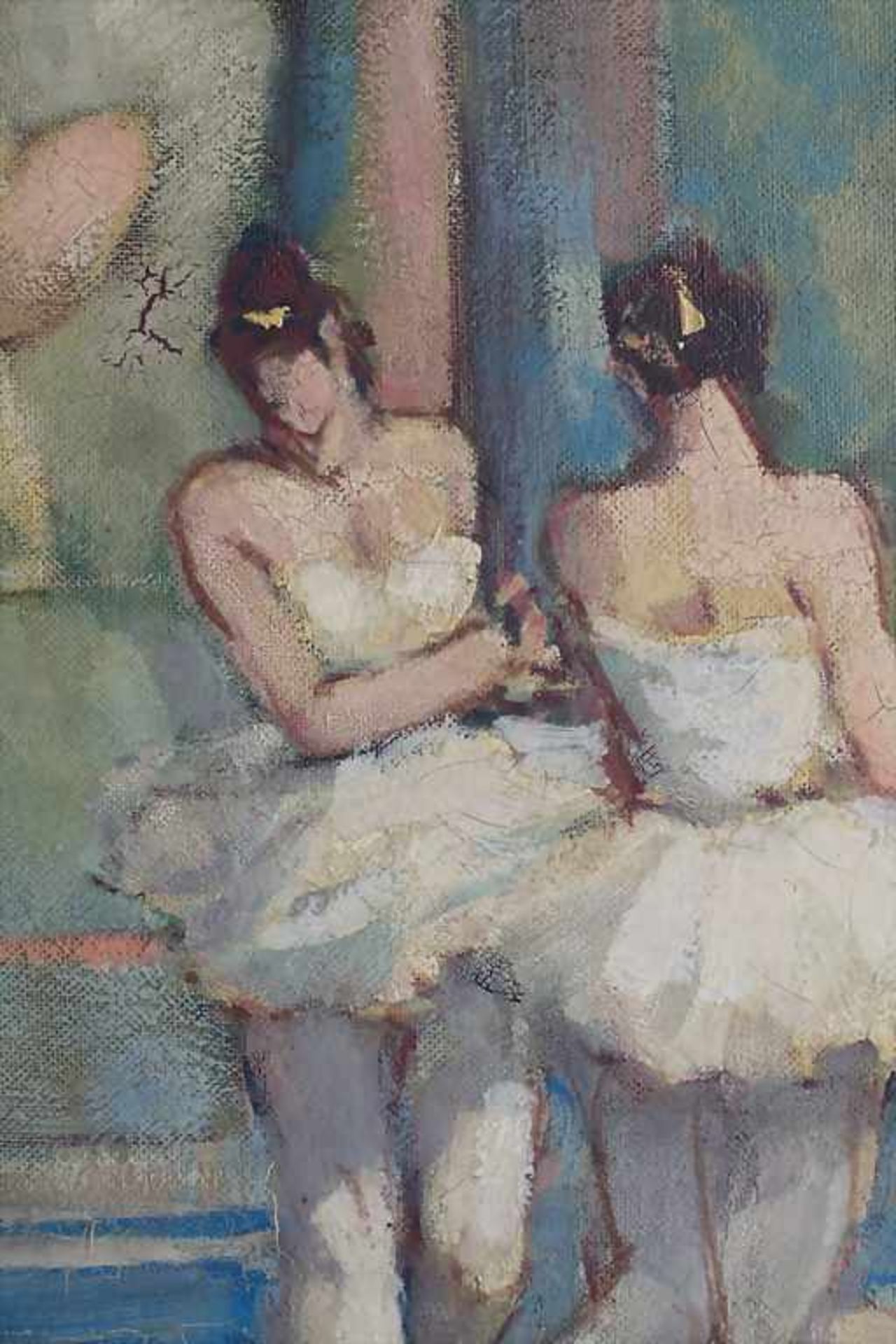 Hanns Fay (1888-1957), 'Balletttänzerinnen' / 'Ballet dancers'Technik: Öl auf Hartfaserplatte, - Bild 4 aus 5