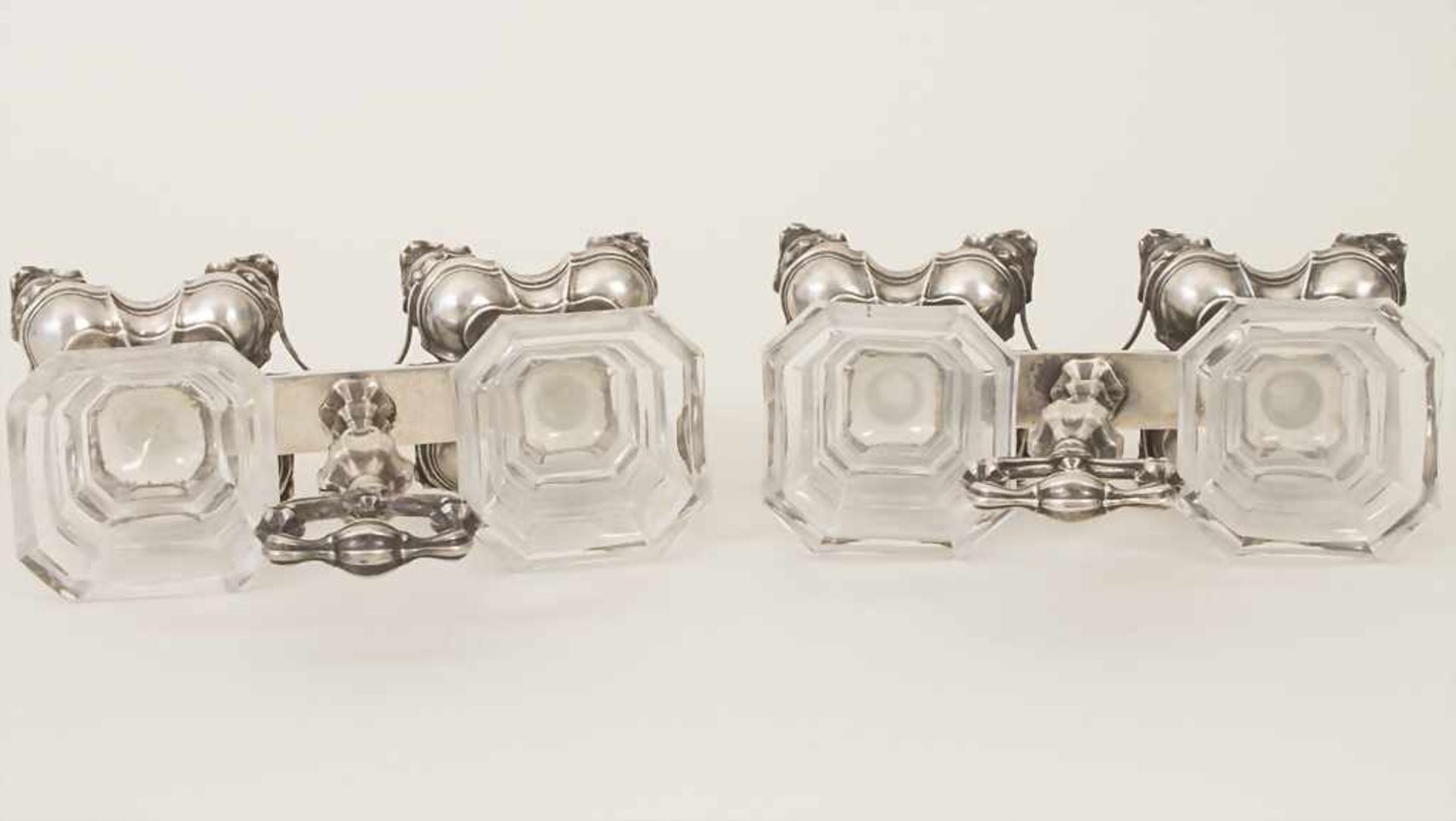 Paar Salieren / A pair of silver open salts, Frankreich, um 1840Material: Silber 950, Kristall - Image 5 of 5