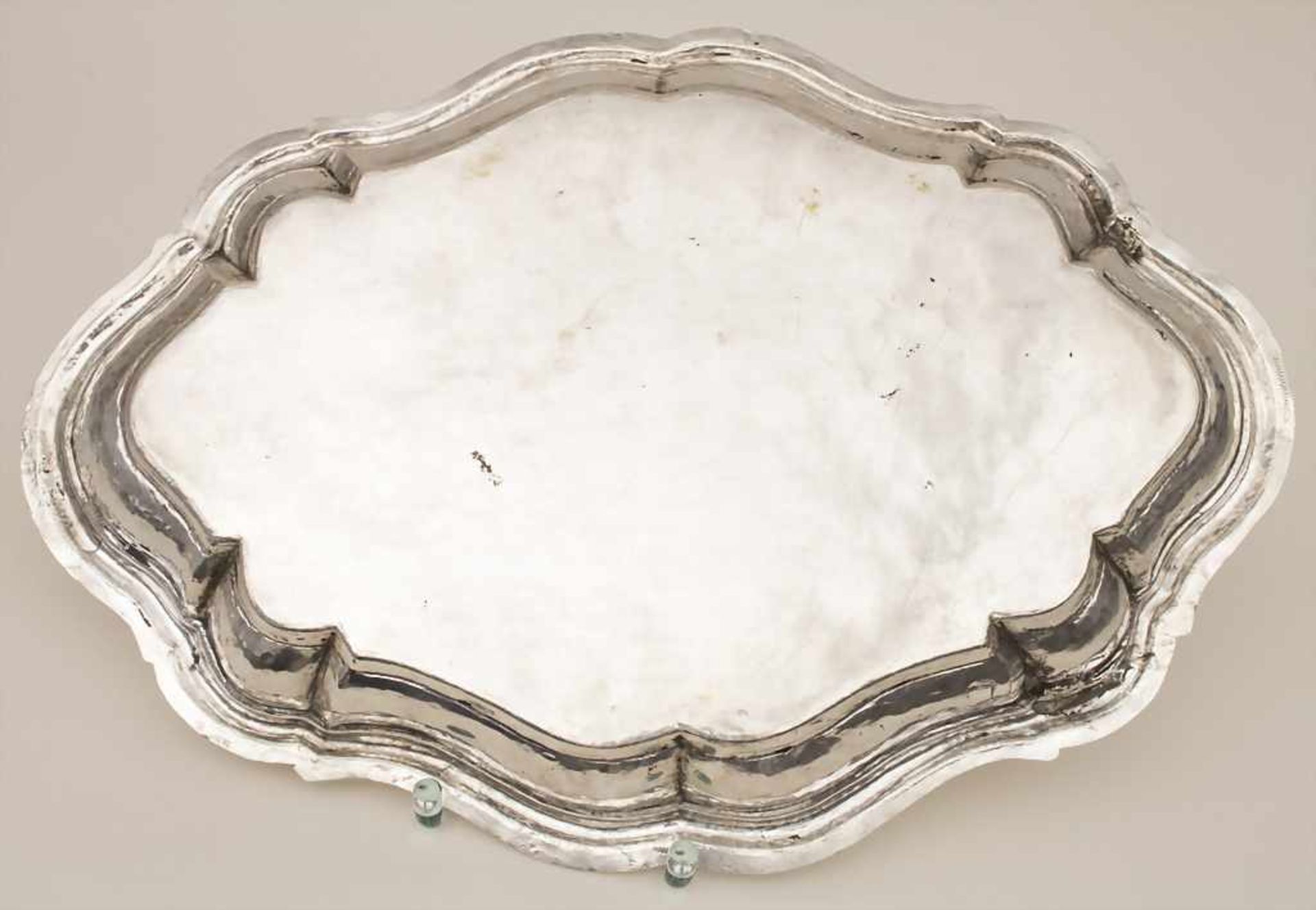 Ovale Barock Platte / An oval Baroque silver plate, Johann Gottlieb Kiel, Erfurt nach - Bild 2 aus 4