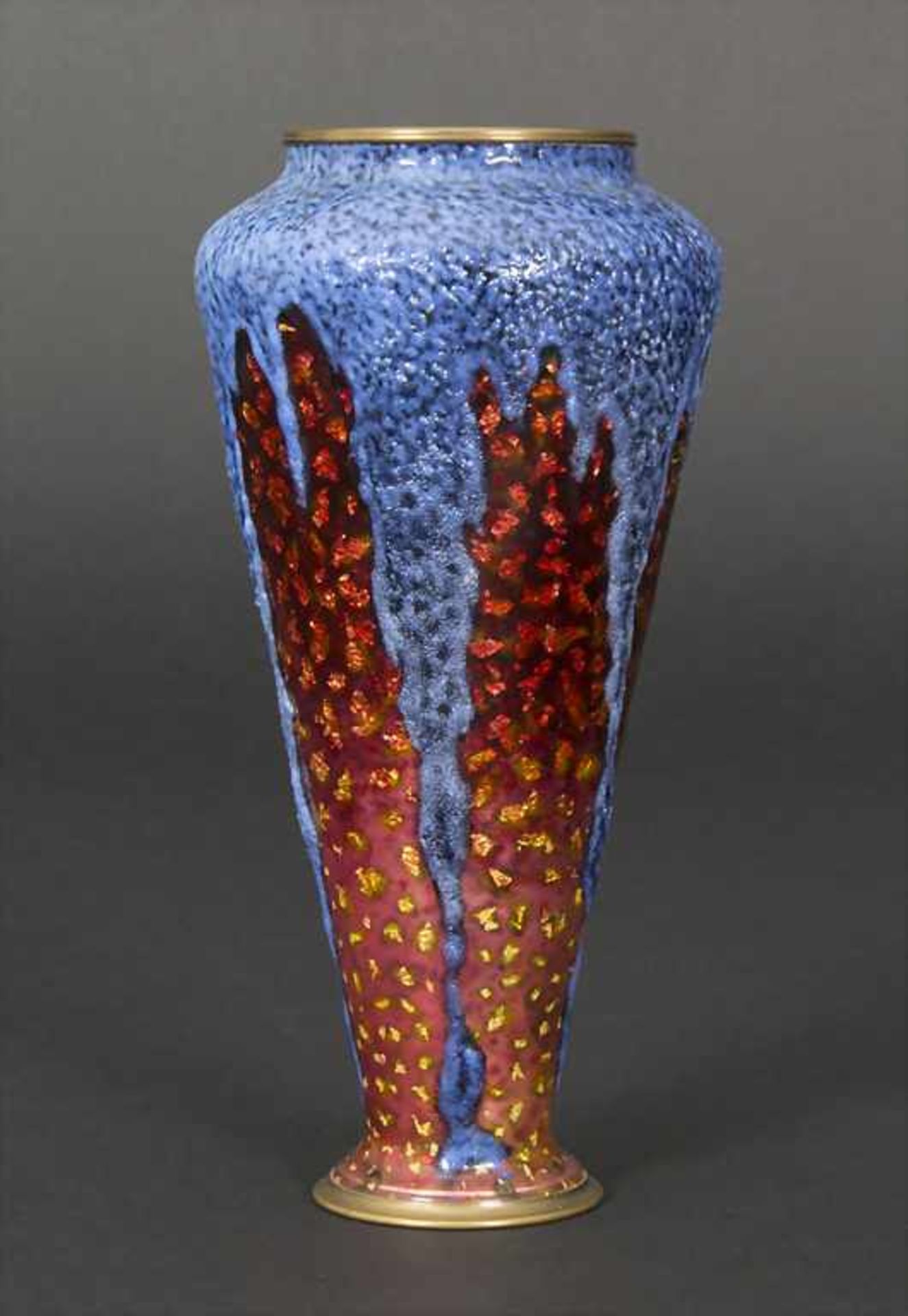 Art Déco Vase, C. Geanty, Limoges, um 1930Material: Silberfolie auf Messingkorpus mit - Bild 2 aus 5