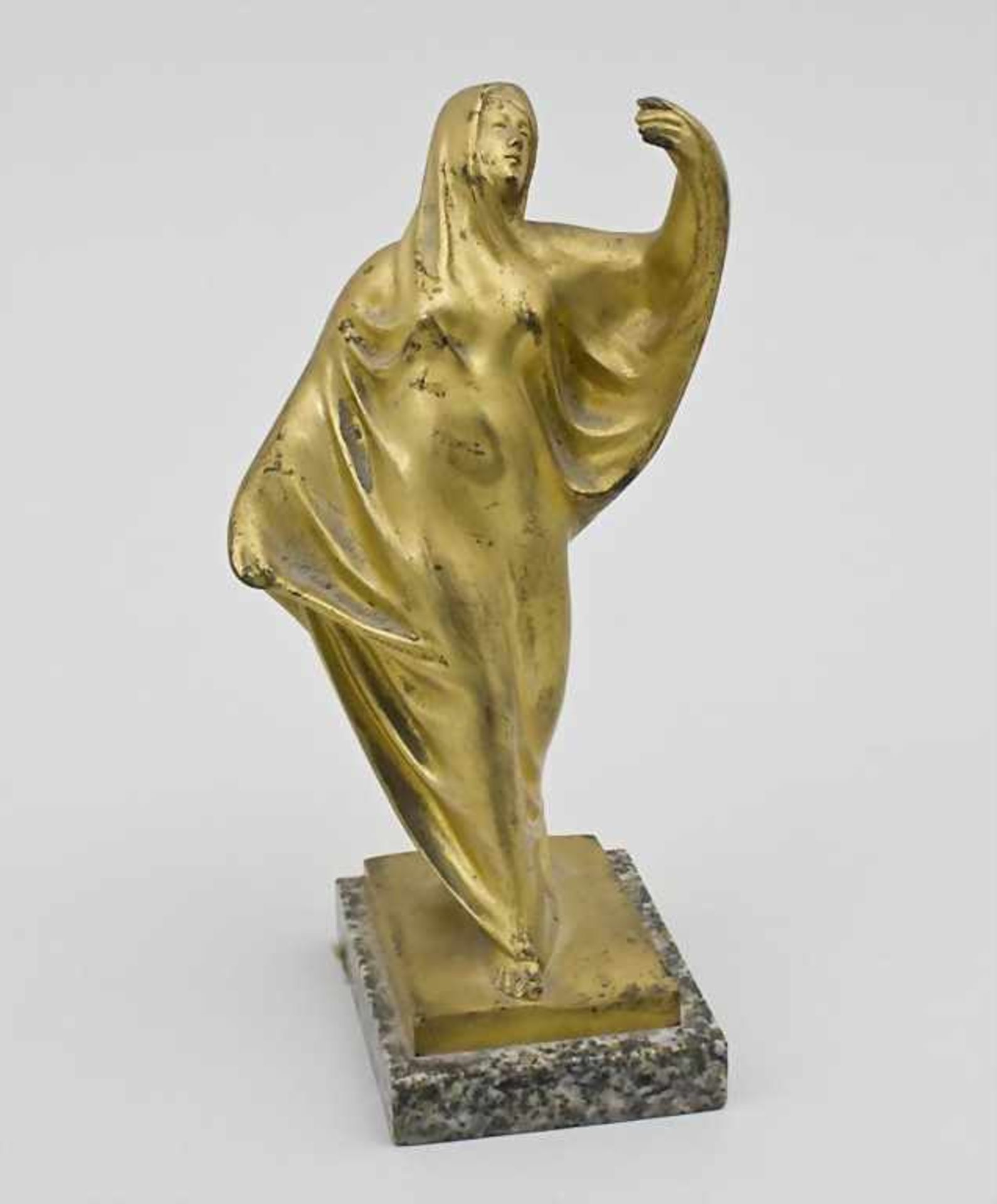 Orientalin/Art Nouveau Bronze Sculpture Of An Oriental Woman, Frankreich, um 1900auf rechteckigem