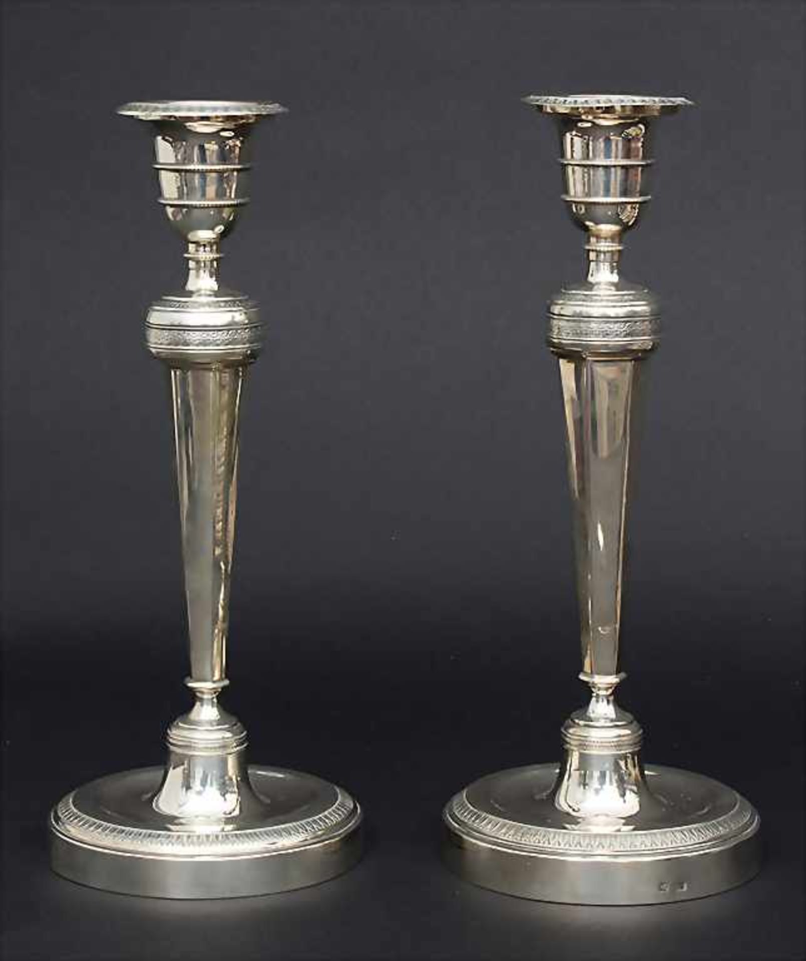 Paar Empire Kerzenleuchter / A pair of Empire candlesticks, Francois Drion, Lüttich / Liege, um