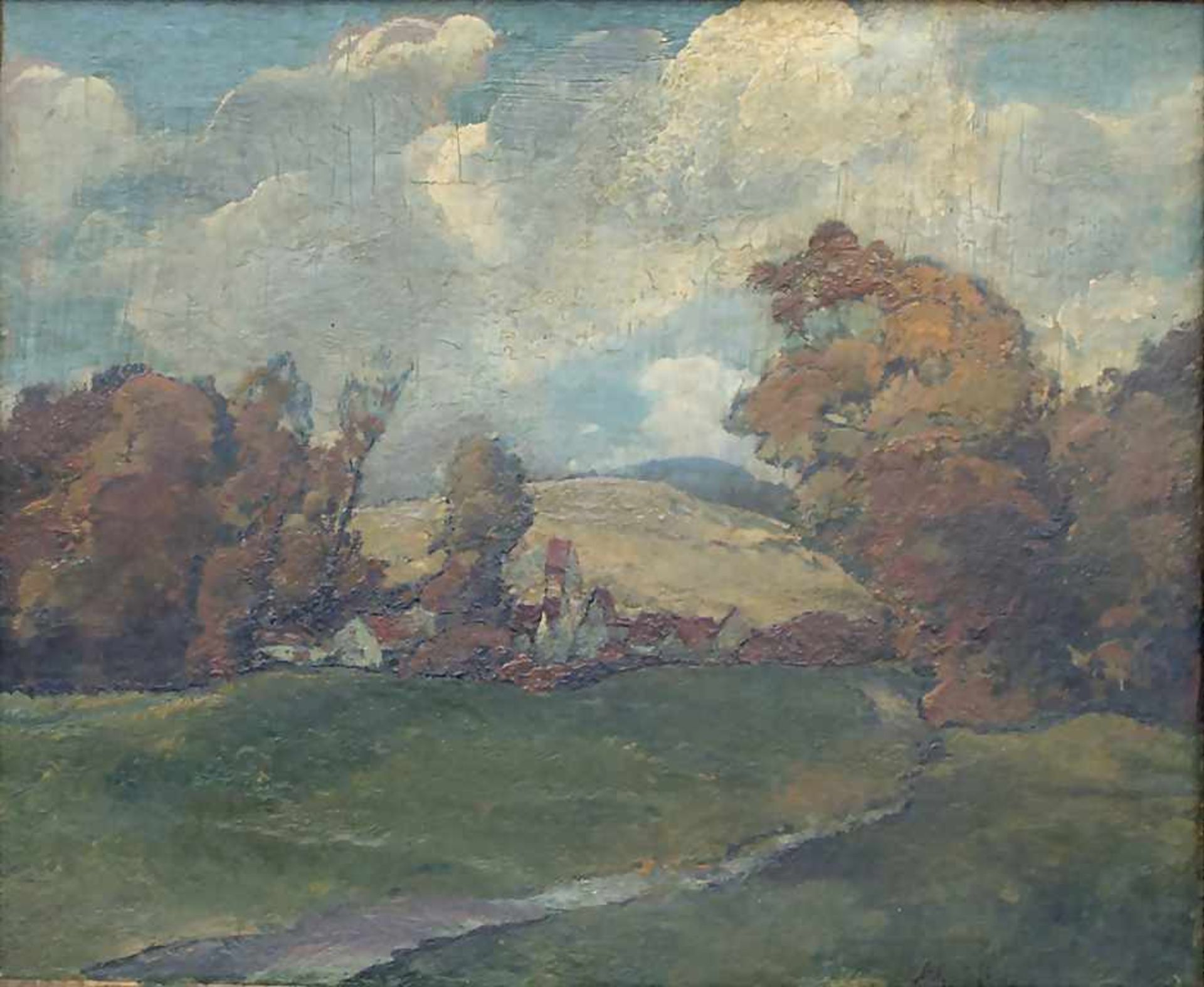 Max Hartwig (1873-1939), 'Herbstlandschaft mit Dorfansicht' / 'An autumn landscape with a village