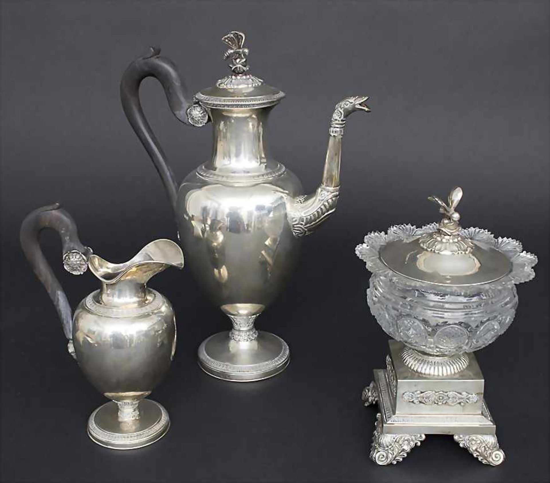 Empire Kaffeekern / An Empire silver coffee set, Belgien, um 1820Material: Silber 800, - Bild 2 aus 20
