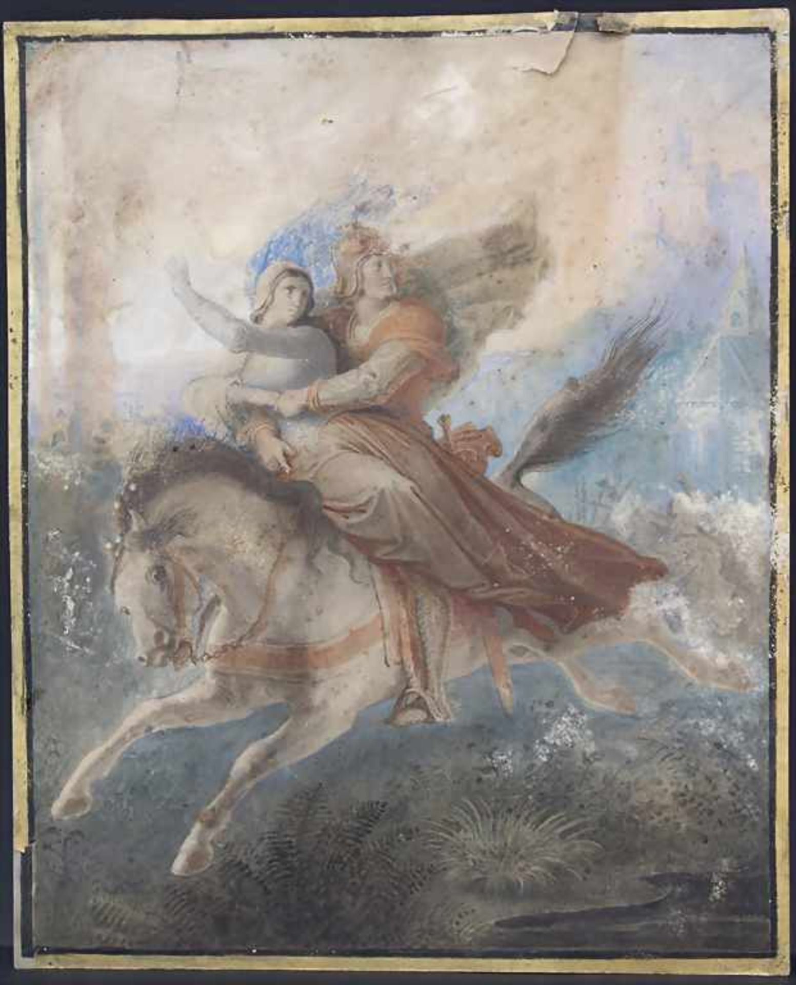 Künstler des 19. Jh., Biblische Szene 'Flucht zu Pferd' / A biblical scene 'The escape on
