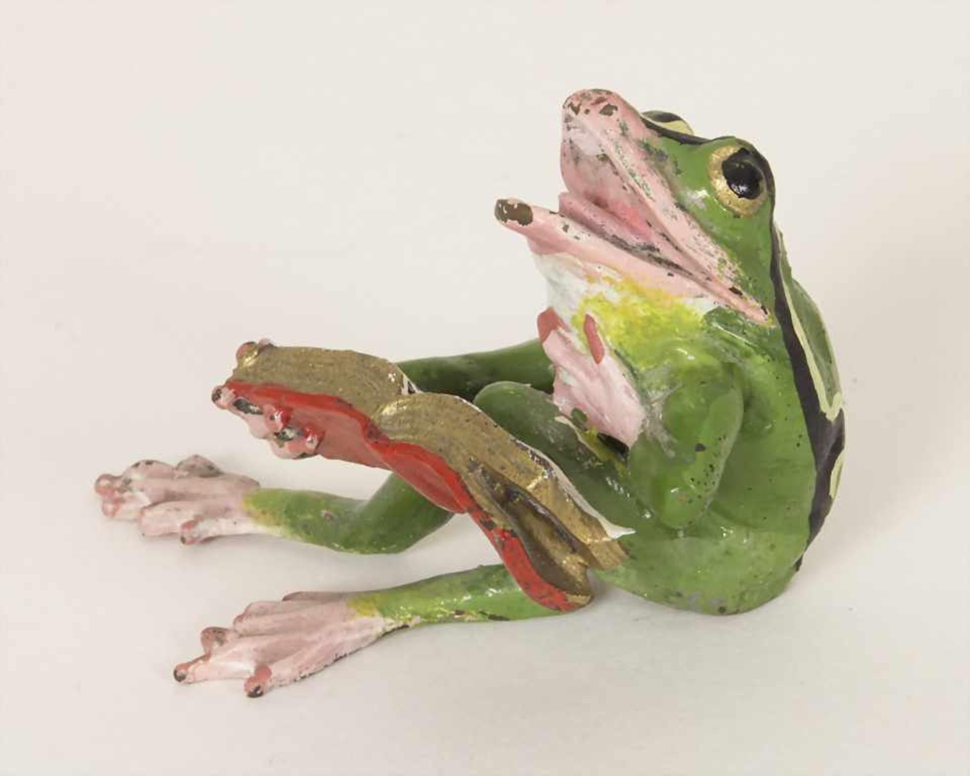 Wiener Bronze 'Lesender Frosch' / Wiener Bronze 'Reading frog'Technik: Bronze, farbig staffiert,