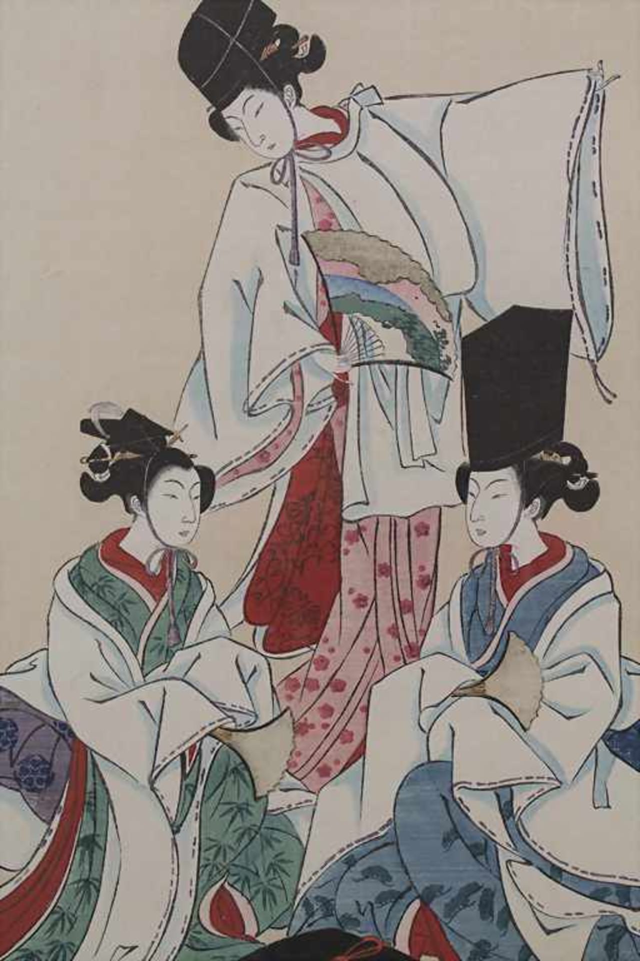 Japanischer Farbholzschnitt 'Geishas' / A japanese colored woodcut 'Geishas'Technik: Farbholzschnitt - Bild 3 aus 4