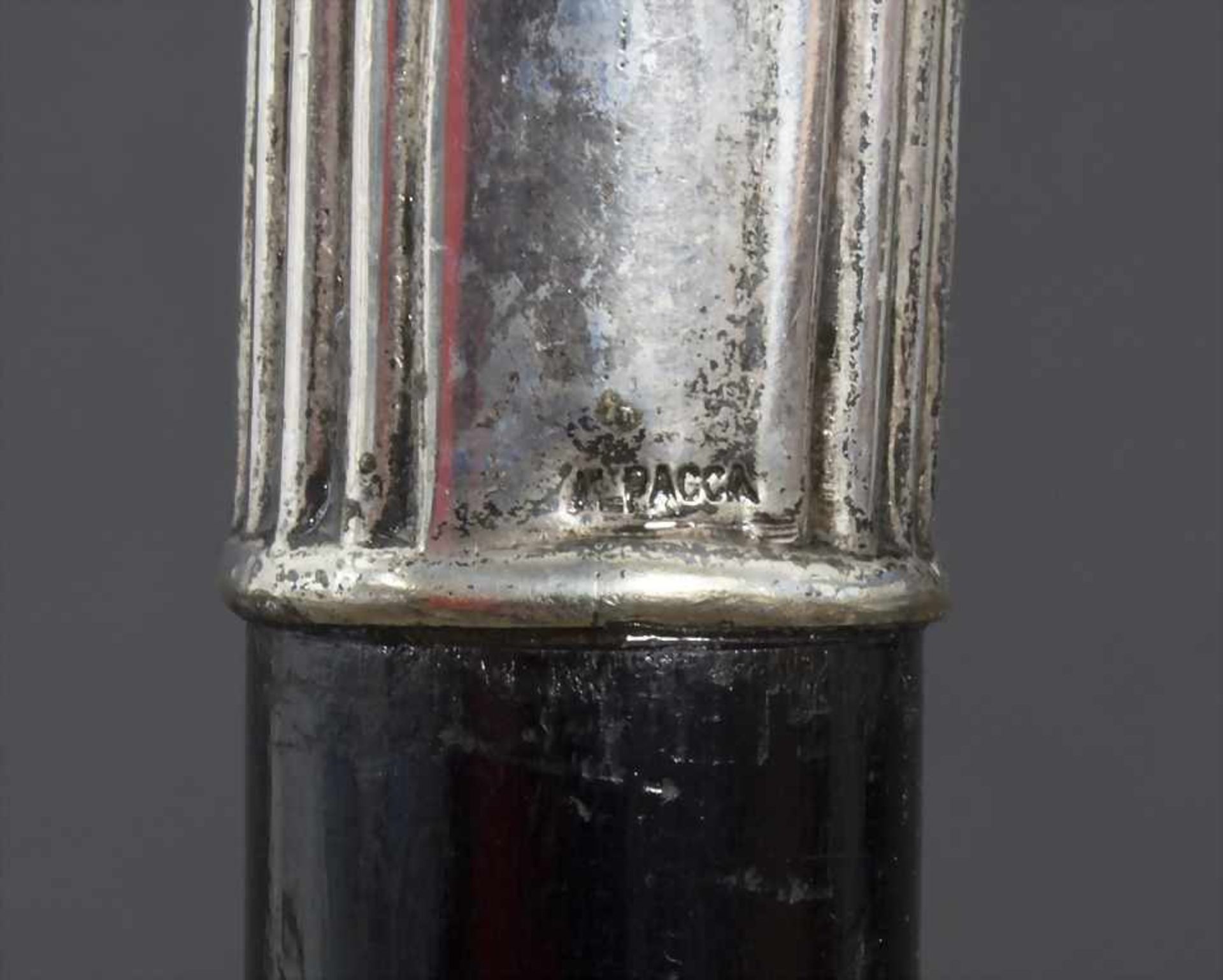 Gehstock mit Silbergriff / A cane with silver handle, um 1900Material: Messing, versilbert ( - Bild 5 aus 6