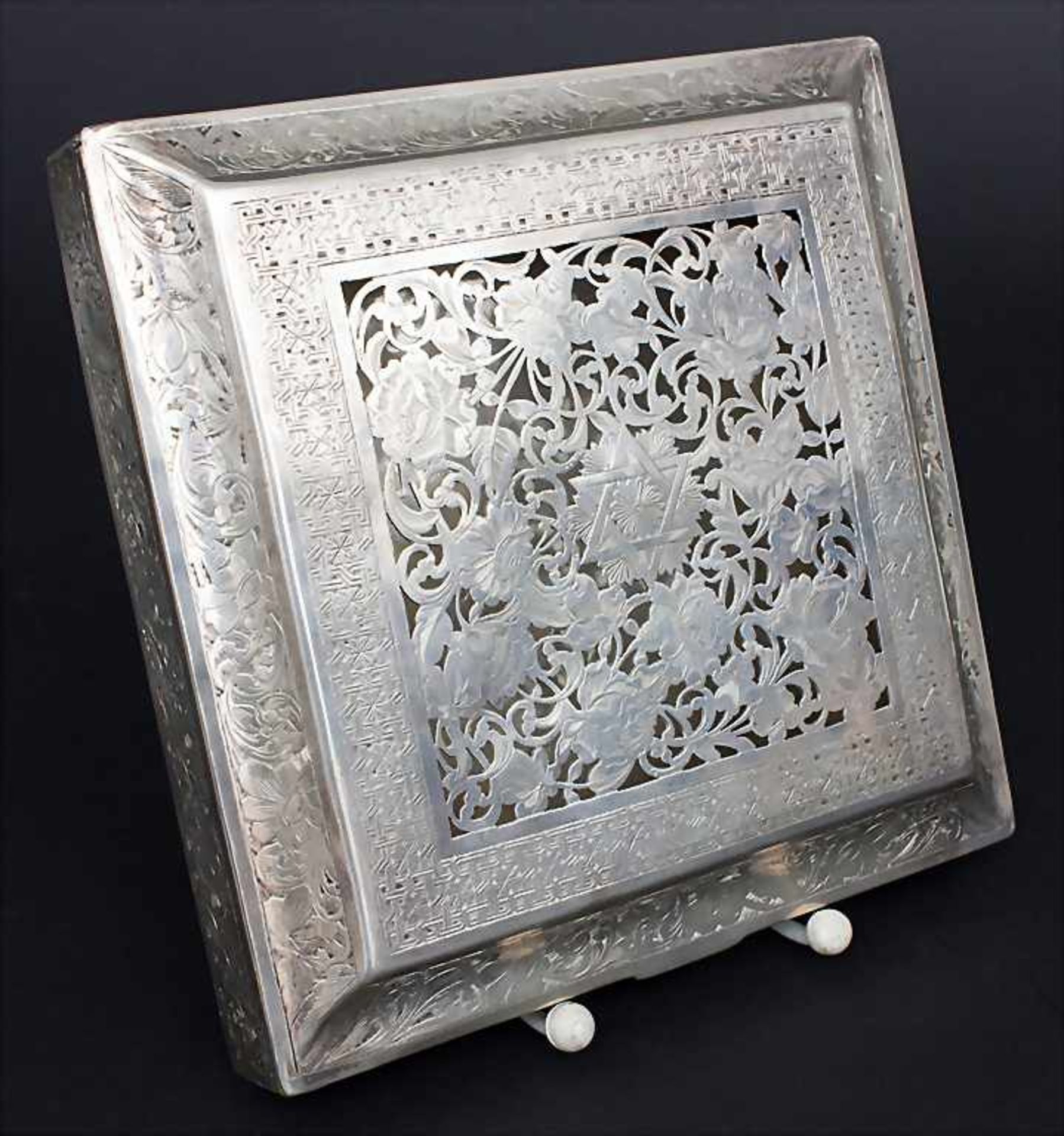 Judaica Dose / A silver lidded box, wohl Persien, um 1860Material: Silber, Punzierung: - Bild 3 aus 7