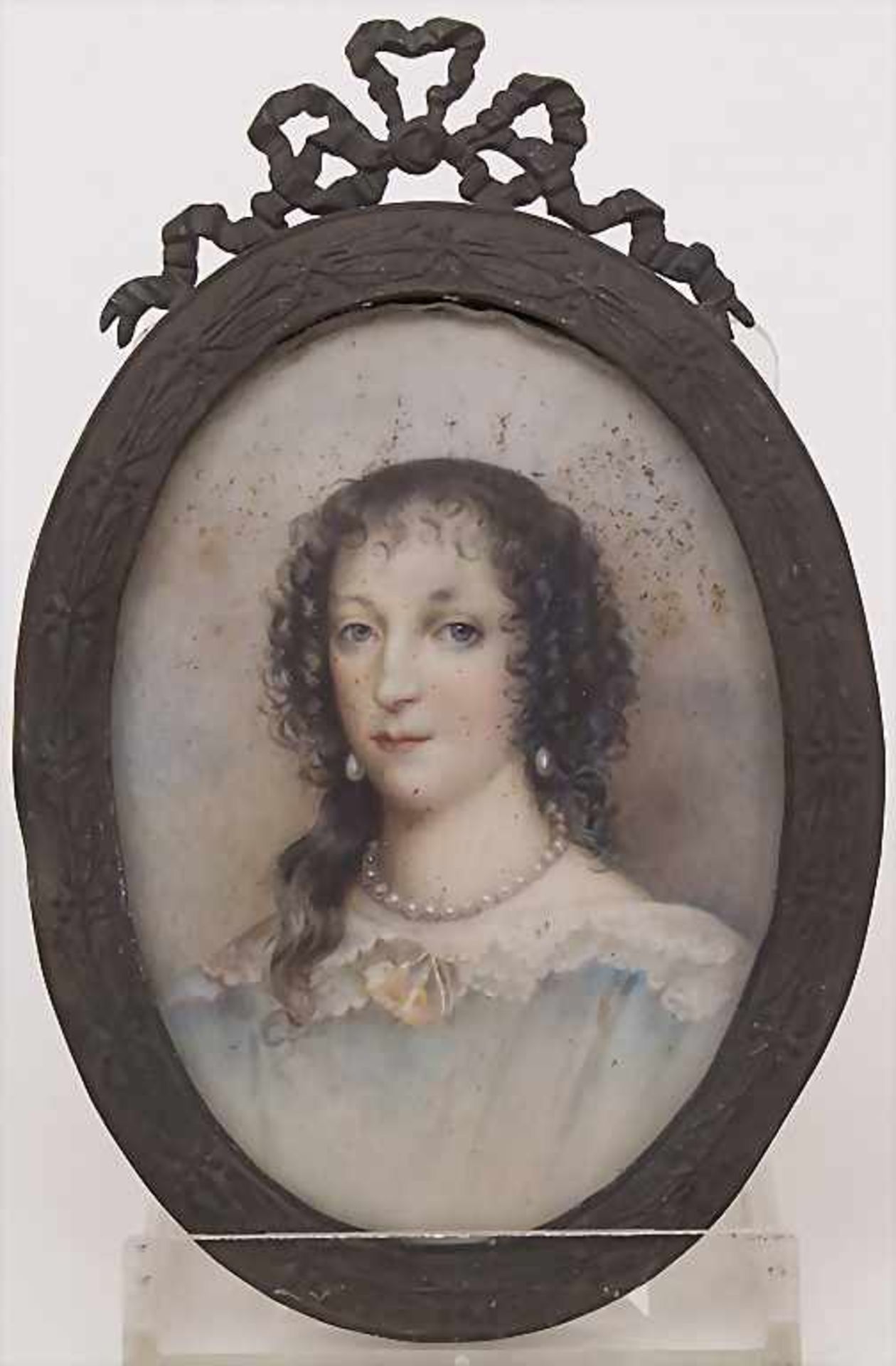 Biedermeier Miniatur Porträt 'Henrietta Maria' / An Empire miniature portrait of Henrietta Maria,