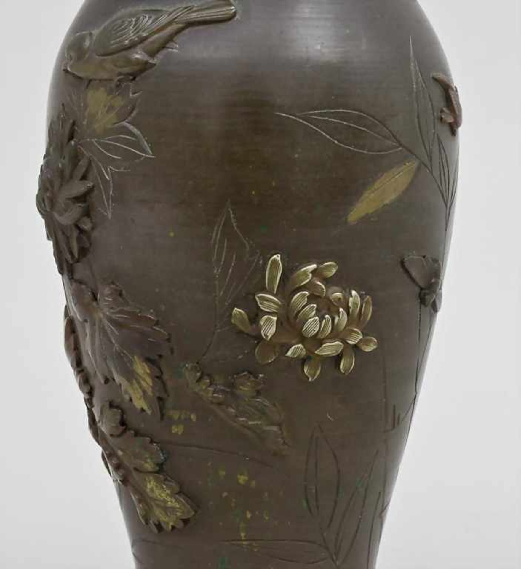 Vase, Meiji-Periode, Japan, Ende 19. Jh.konische Form mit leicht ausgestelltem Rand. Umlaufend - Bild 3 aus 4