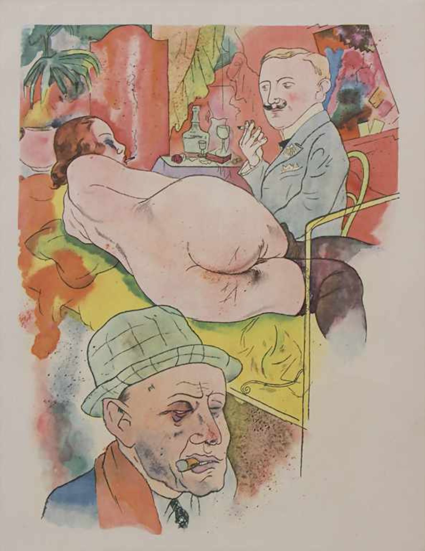 Georges Grosz (1893-1959), 'Borell' / 'A brothel'Aus Ecce Homo,Technik: Granolithografie, gerahmt,