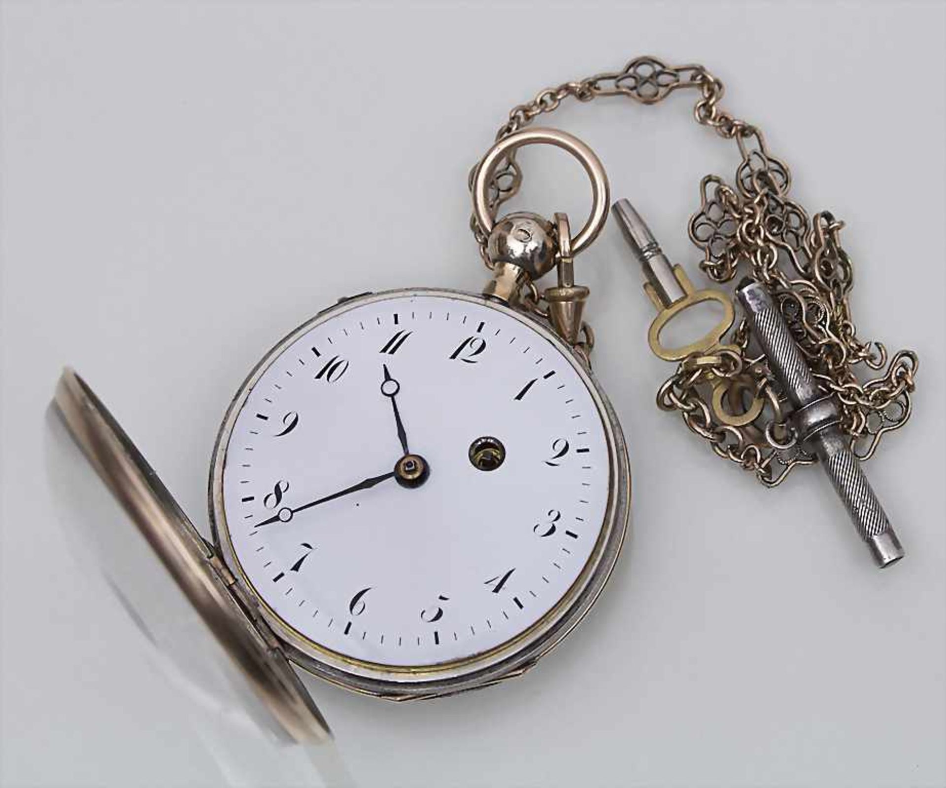 Taschenuhr / Pocket Watch, ¼-Repetition, Swiss Made, ca. 1850Gehäuse: Rotgold/Silber, Nr.