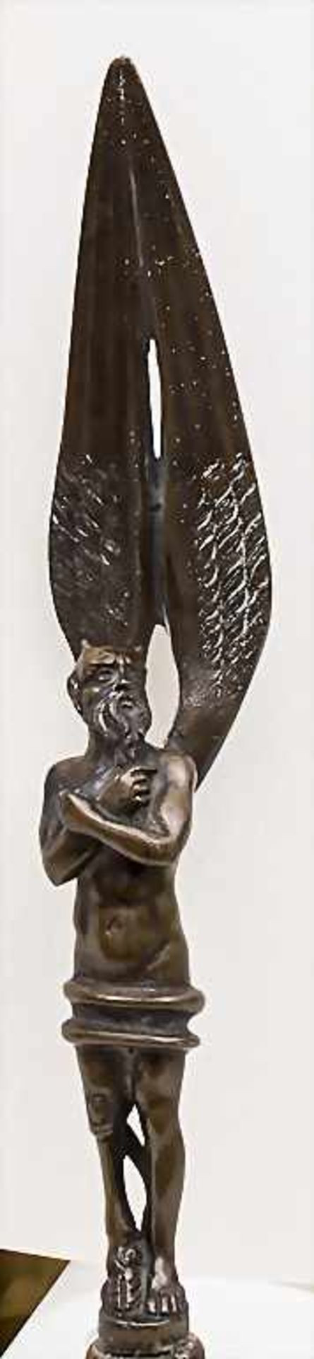 Bronze Brieföffner mit Teufels-Skulptur / A bronze letter opener with the sculpture of a devil - Bild 3 aus 3