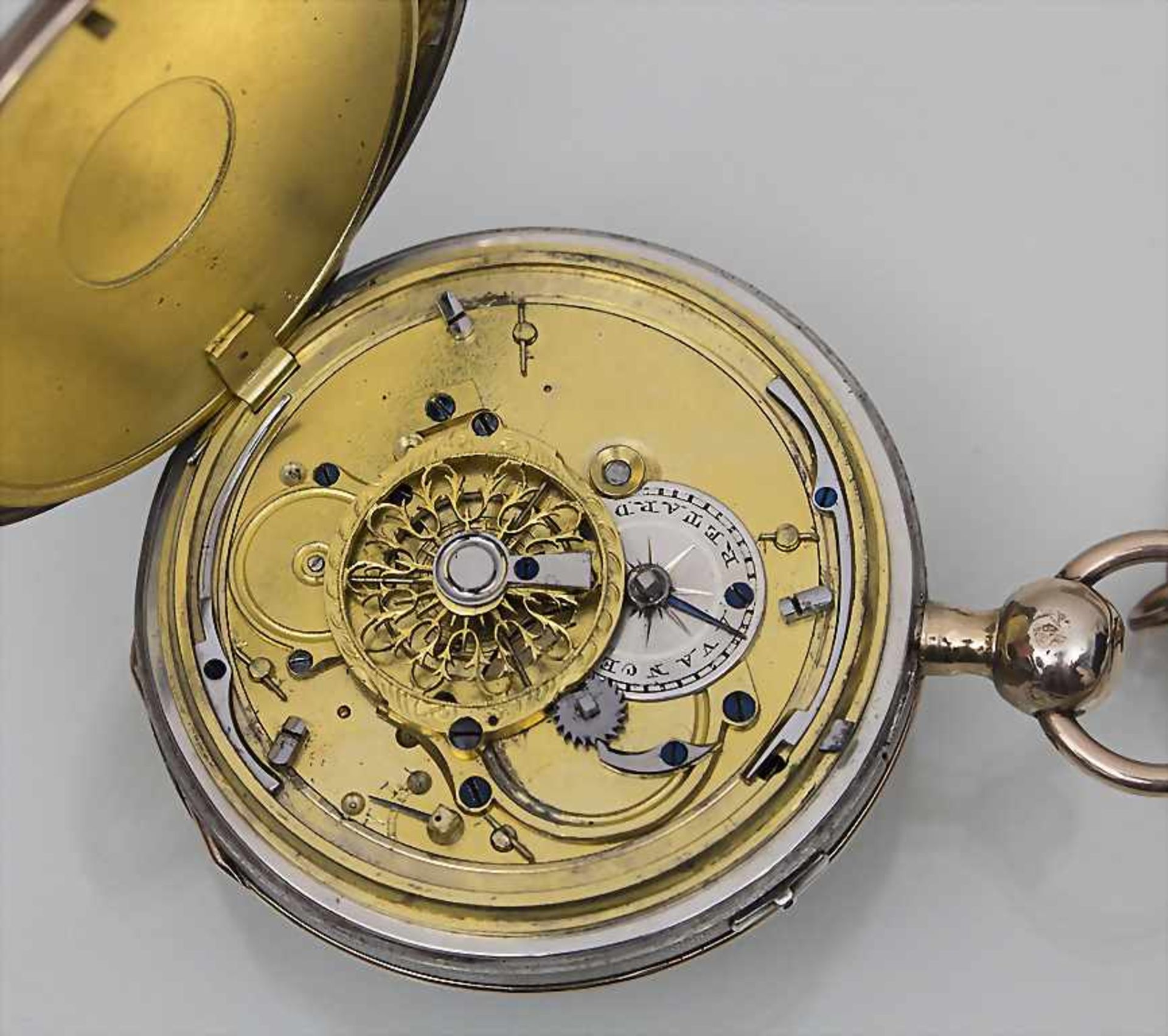 Taschenuhr / Pocket Watch, ¼-Repetition, Swiss Made, ca. 1850Gehäuse: Rotgold/Silber, Nr. - Image 2 of 2