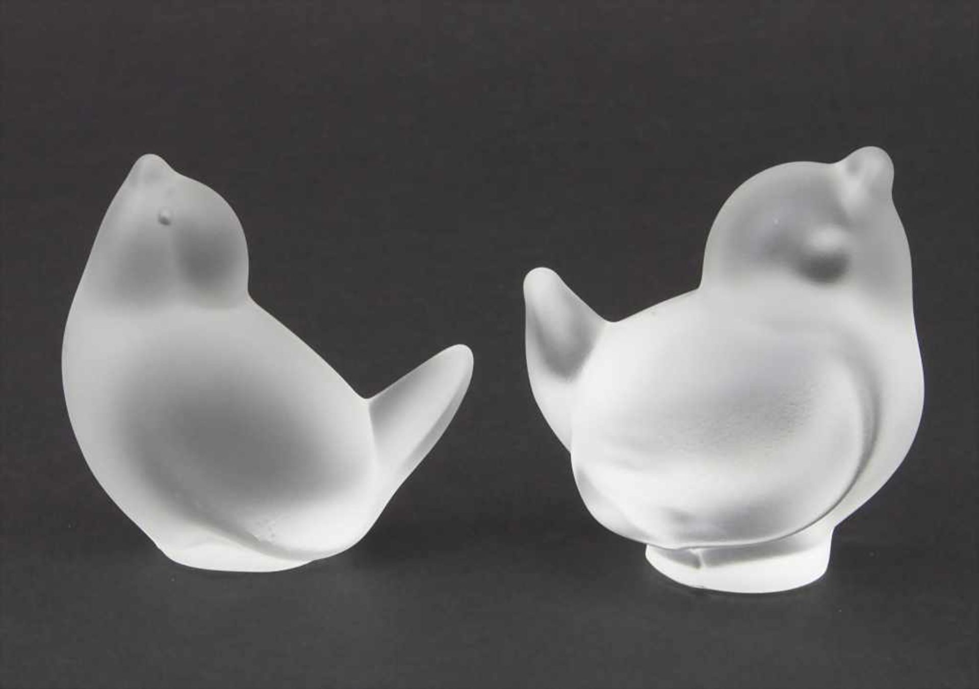 Paar Glasfiguren - Spatzen / A pair of glass figurine - sparrows, Cristal Sèvres, France, 20. Jh. - Bild 2 aus 2