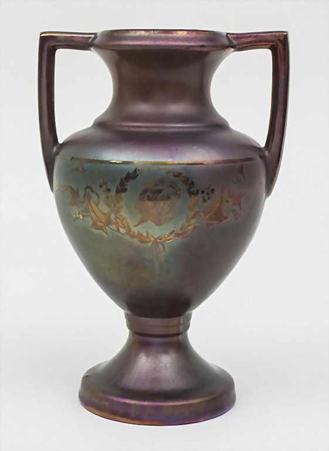 Jugendstil Doppelhenkelvase / An Art Nouveau Vase, Montières, Amiens, ca. 1910Material: Keramik, - Bild 2 aus 3