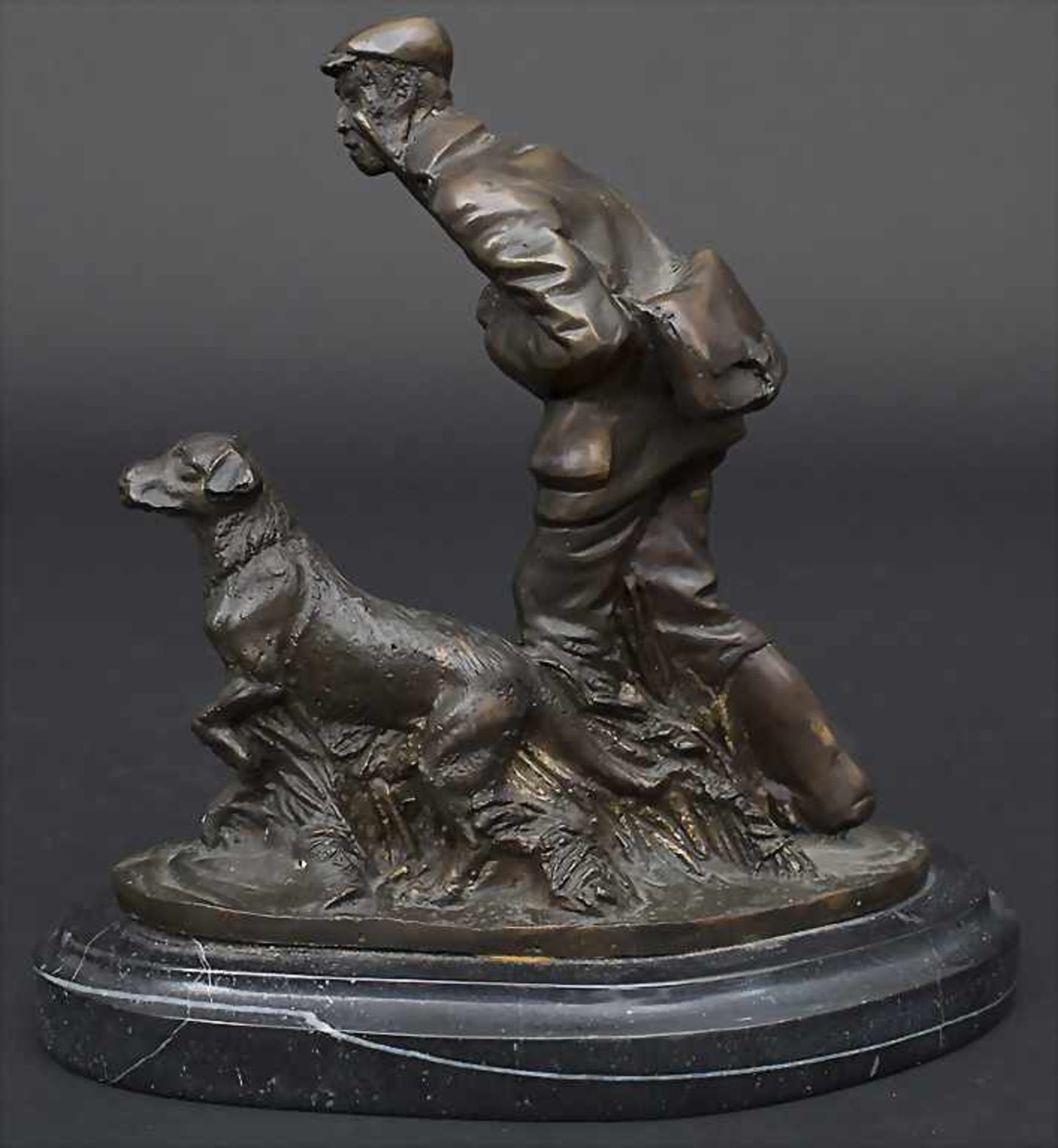 P.J. Mène (1810-1879), Figurengruppe 'Jäger und Jagdhund' / A figural group 'Hunter and hunting - Image 2 of 3