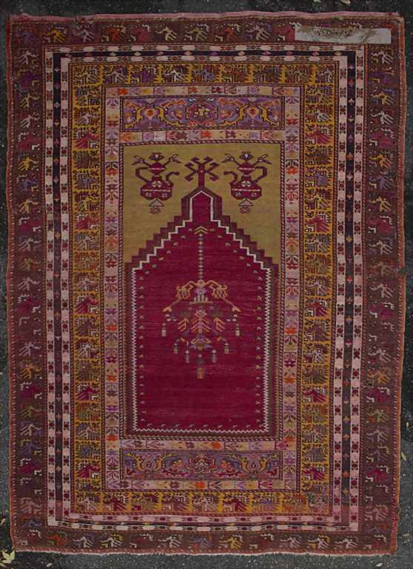 Orientteppich mit Gebetsnische / An oriental carpet with mihrabMaterial: Wolle auf Baumwolle, - Image 2 of 3