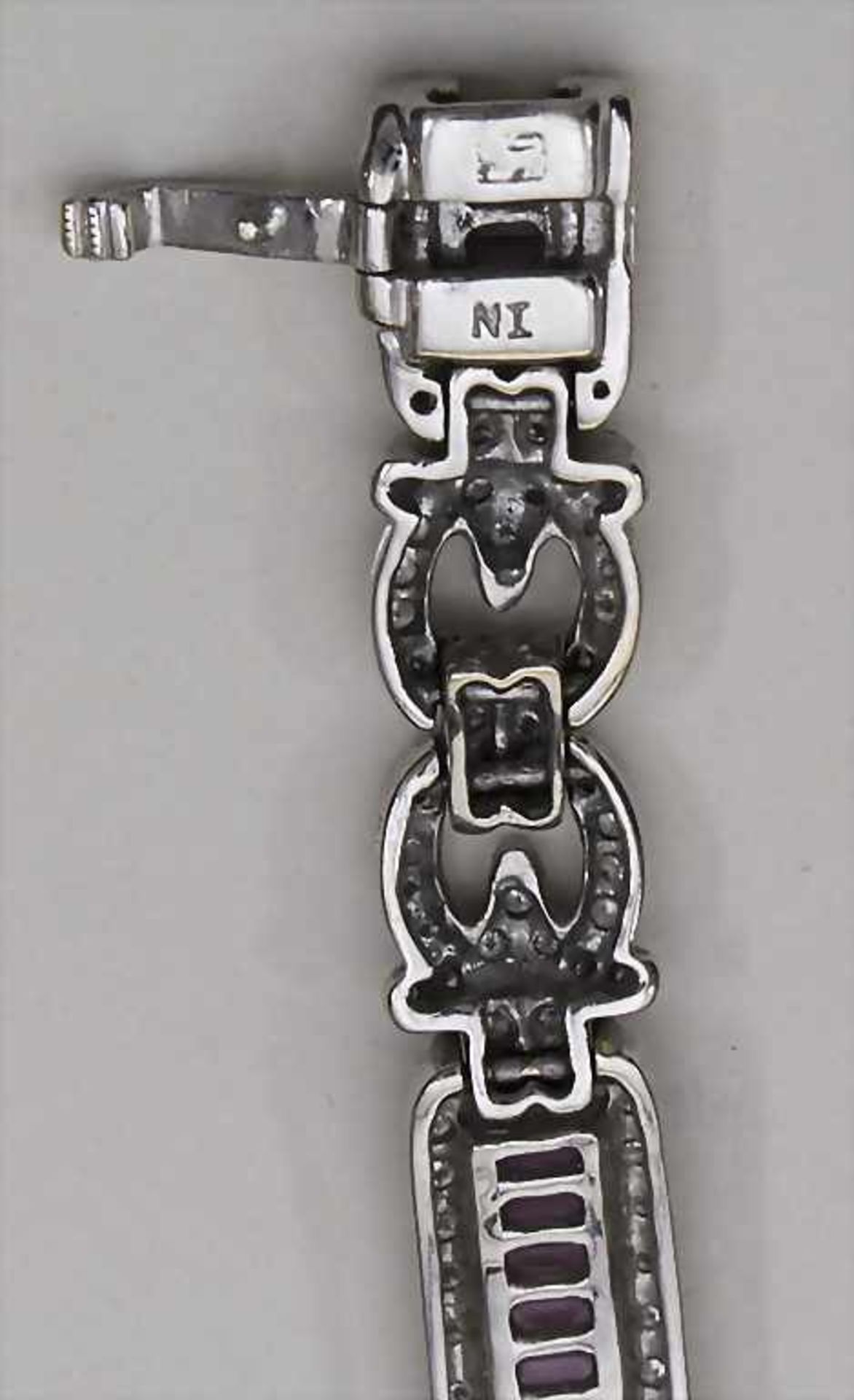 Art Déco Armband mit Saphiren / An Art Déco bracelet, England, um 1925Material: 18 Kt 750/000 WG, - Bild 4 aus 4