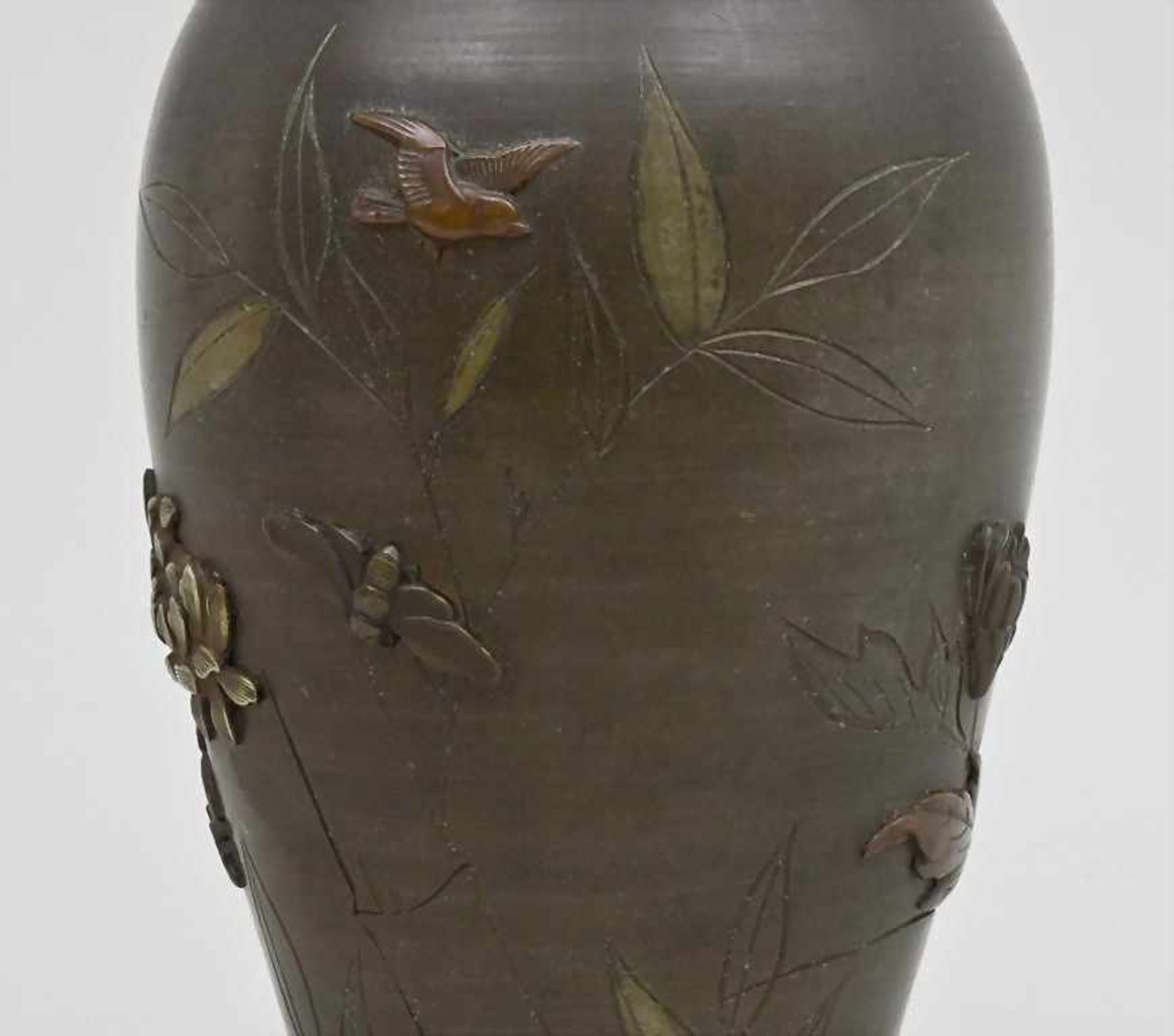 Vase, Meiji-Periode, Japan, Ende 19. Jh.konische Form mit leicht ausgestelltem Rand. Umlaufend - Bild 4 aus 4