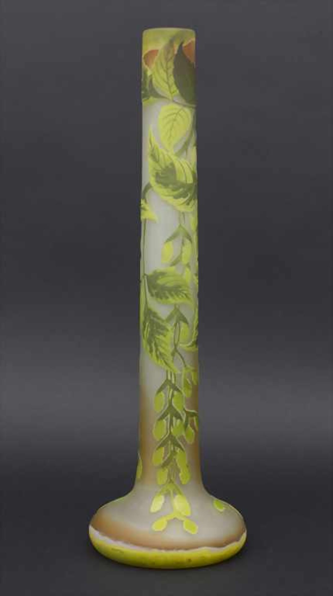 Große Jugendstil Vase mit Ahorn / A large Art Nouveau vase with maple and fruits, Emile Gallé, - Bild 4 aus 8