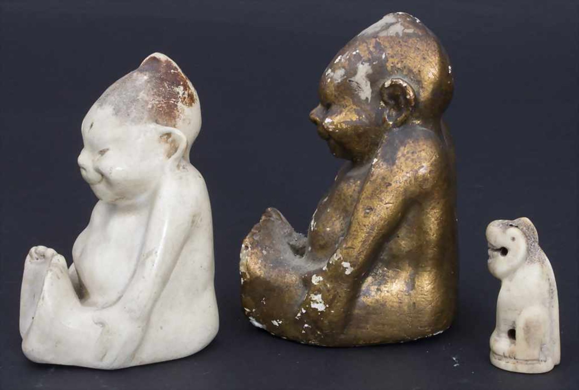 Konvolut 3 Keramikfiguren / A set of 3 ceramic figures, wohl China, um 1900Material: Keramik, - Image 4 of 5