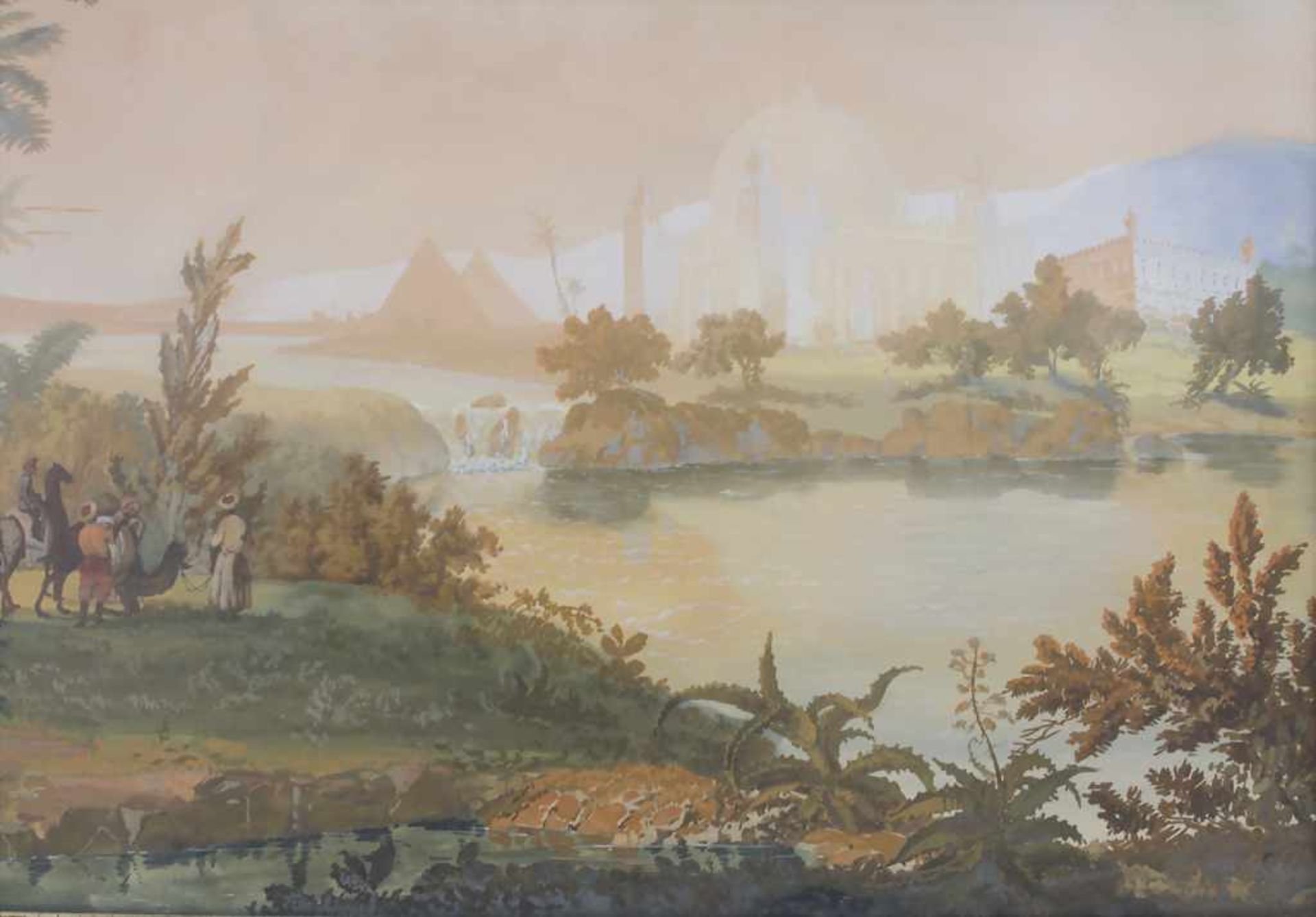 Künstler des 19. Jh., 'Orientalische Landschaft' / 'An oriental landscape'Technik: Aquarell auf - Bild 3 aus 4