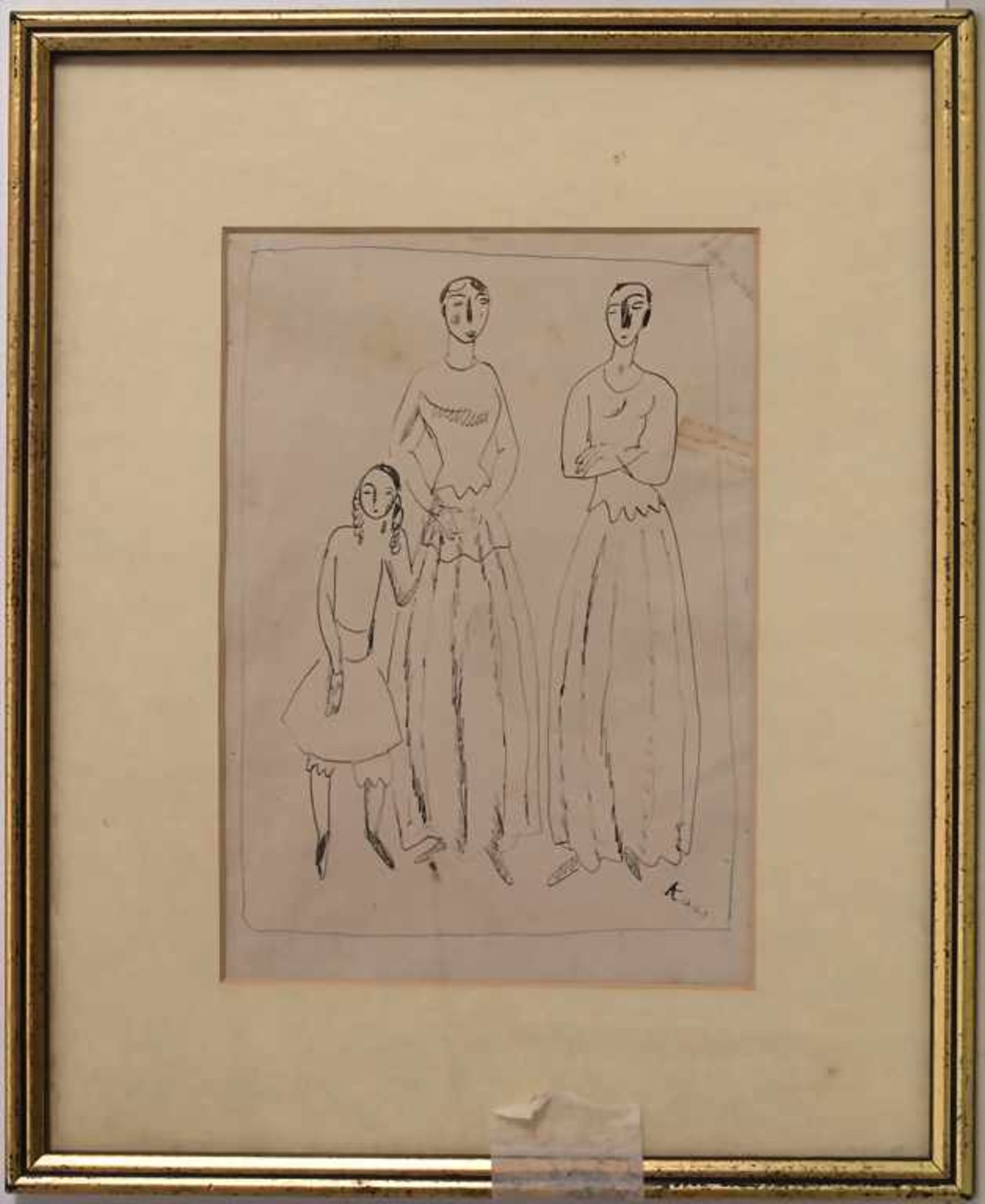 Georges Kars (1880-1945), 'Damen mit Kind' / '2 ladies and child'Technik: Tinte auf Papier, gerahmt, - Image 2 of 5