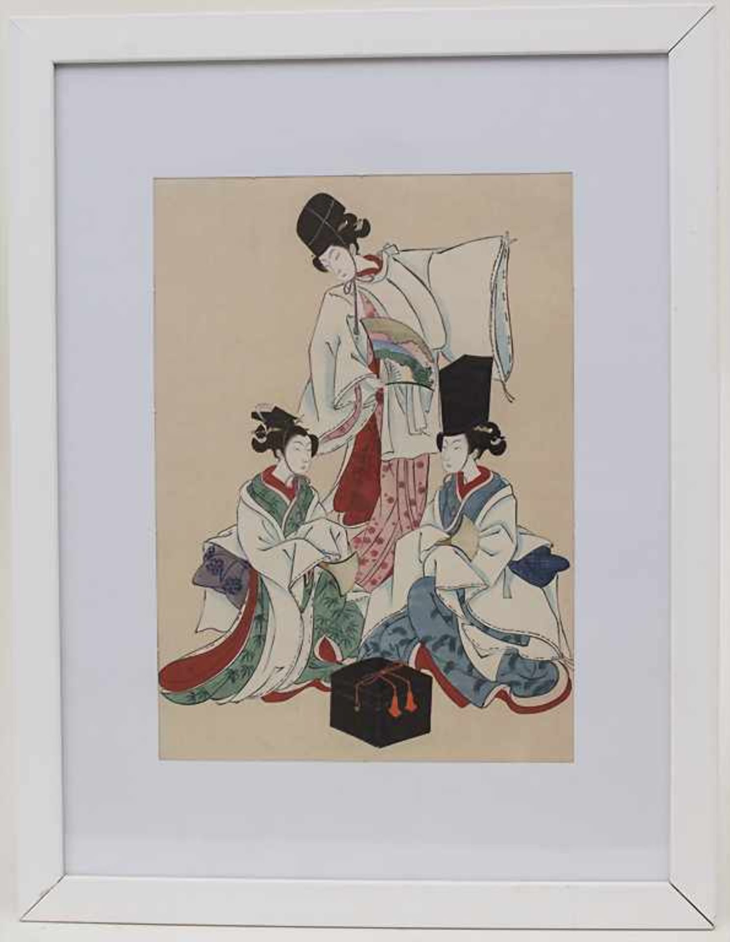 Japanischer Farbholzschnitt 'Geishas' / A japanese colored woodcut 'Geishas'Technik: Farbholzschnitt - Bild 2 aus 4