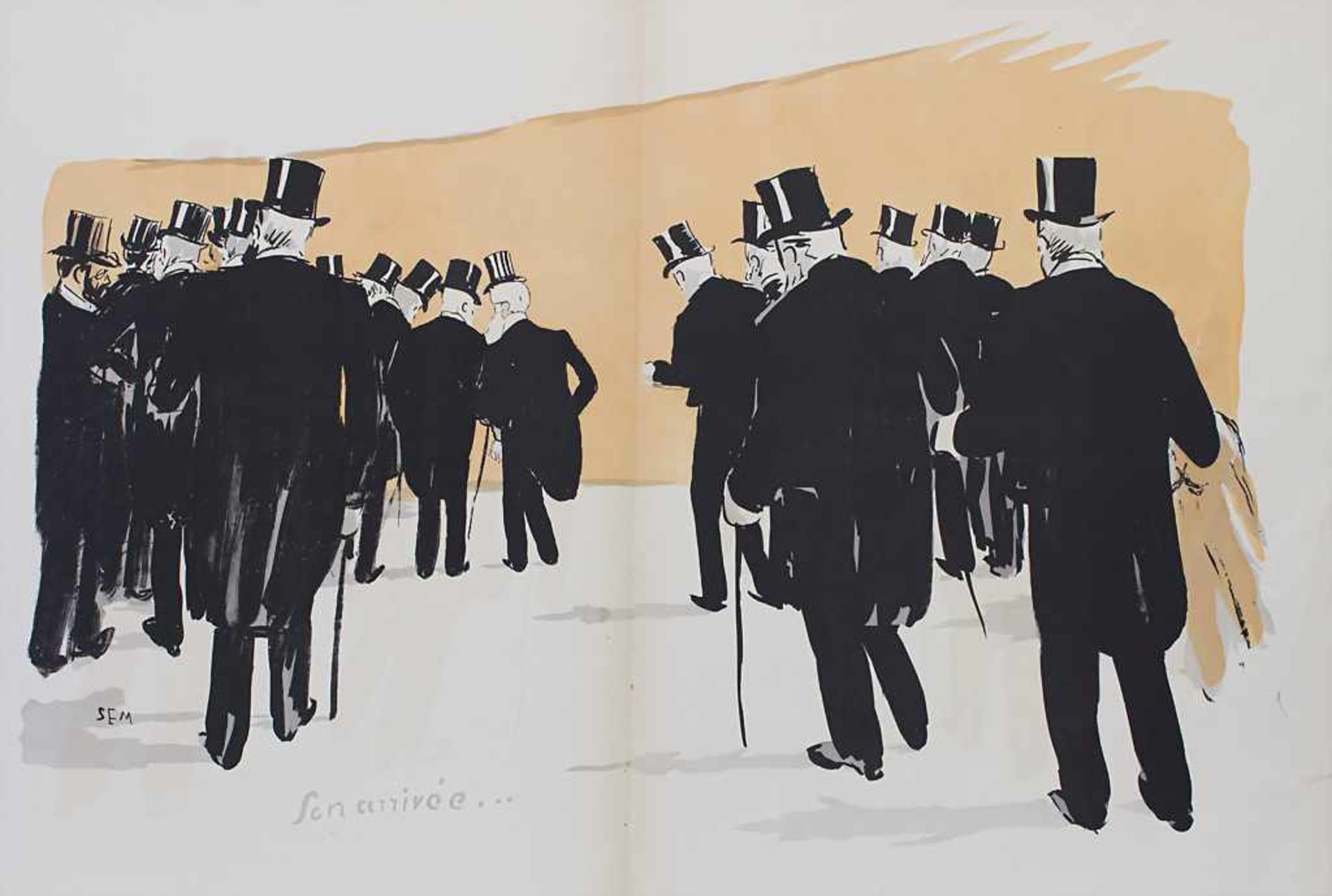 SEM (1863-1934), Mappe mit 11 Karikaturen / A folder with 11 caricaturesBestehend aus 9