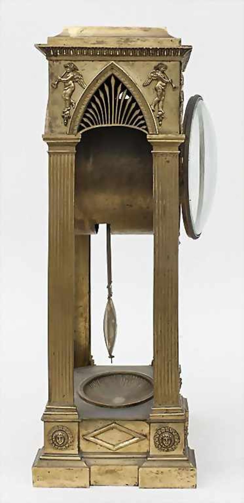 Pendule, Époque Restauration, Deschamps, Paris, 1. Hälfte 19. Jh.Portaluhr, allegorische Darstellung - Image 5 of 5