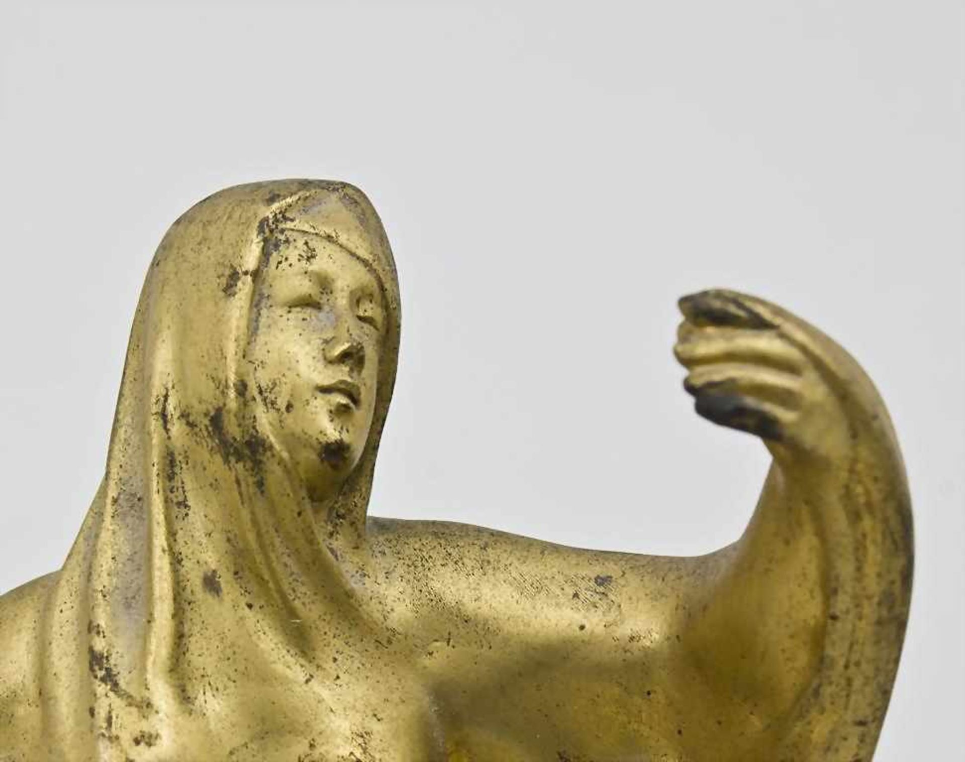 Orientalin/Art Nouveau Bronze Sculpture Of An Oriental Woman, Frankreich, um 1900auf rechteckigem - Image 2 of 2